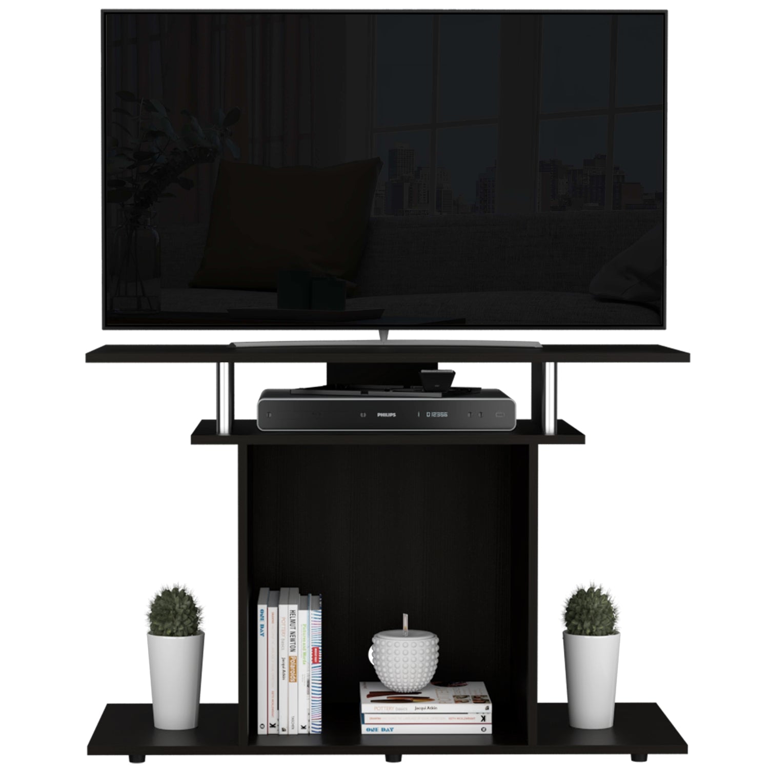 RACK TV 40' CON VARIAS REPISAS FM-028W - NEGRO - 3
