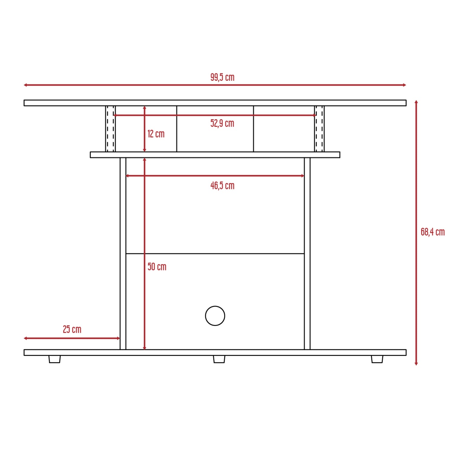 RACK TV 40' CON VARIAS REPISAS FM-028W - NEGRO - 7