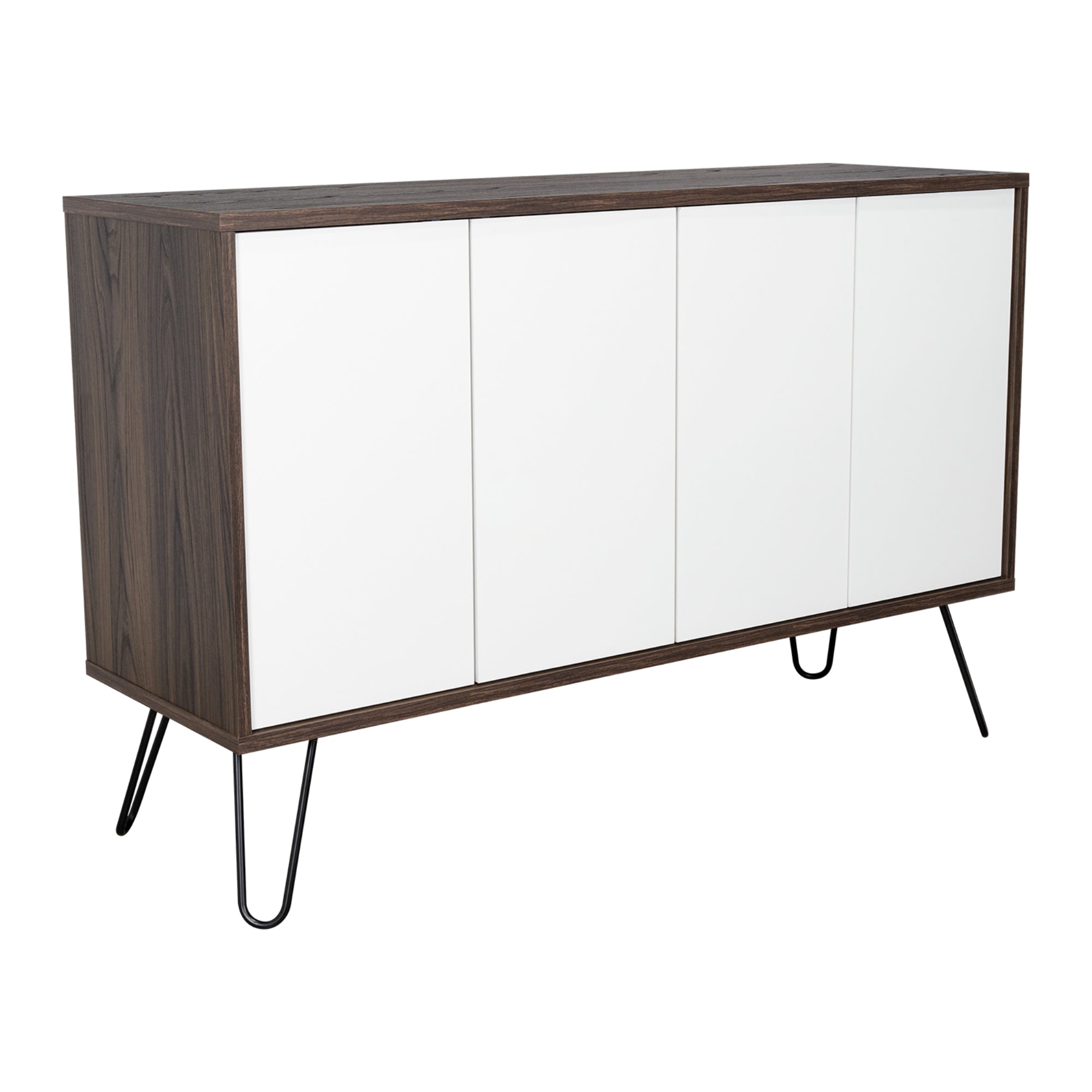 ARRIMO CON 4 PUERTAS Y 4 REPISAS FM-001B BLANCO Y CAFÉ OSCURO - 1
