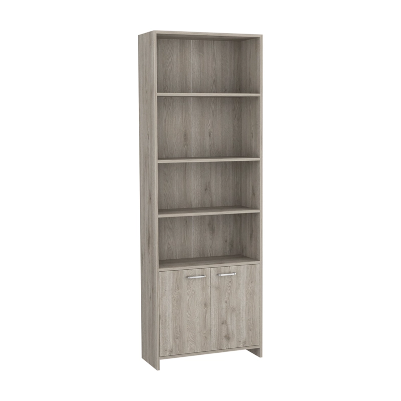 BIBLIOTECA 2 PUERTAS 4 ESTANTES FM-016G GRIS CLARO - 1