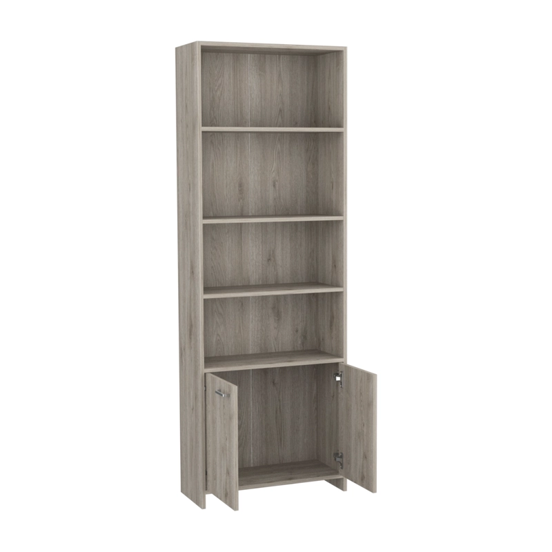 BIBLIOTECA 2 PUERTAS 4 ESTANTES FM-016G GRIS CLARO - 2