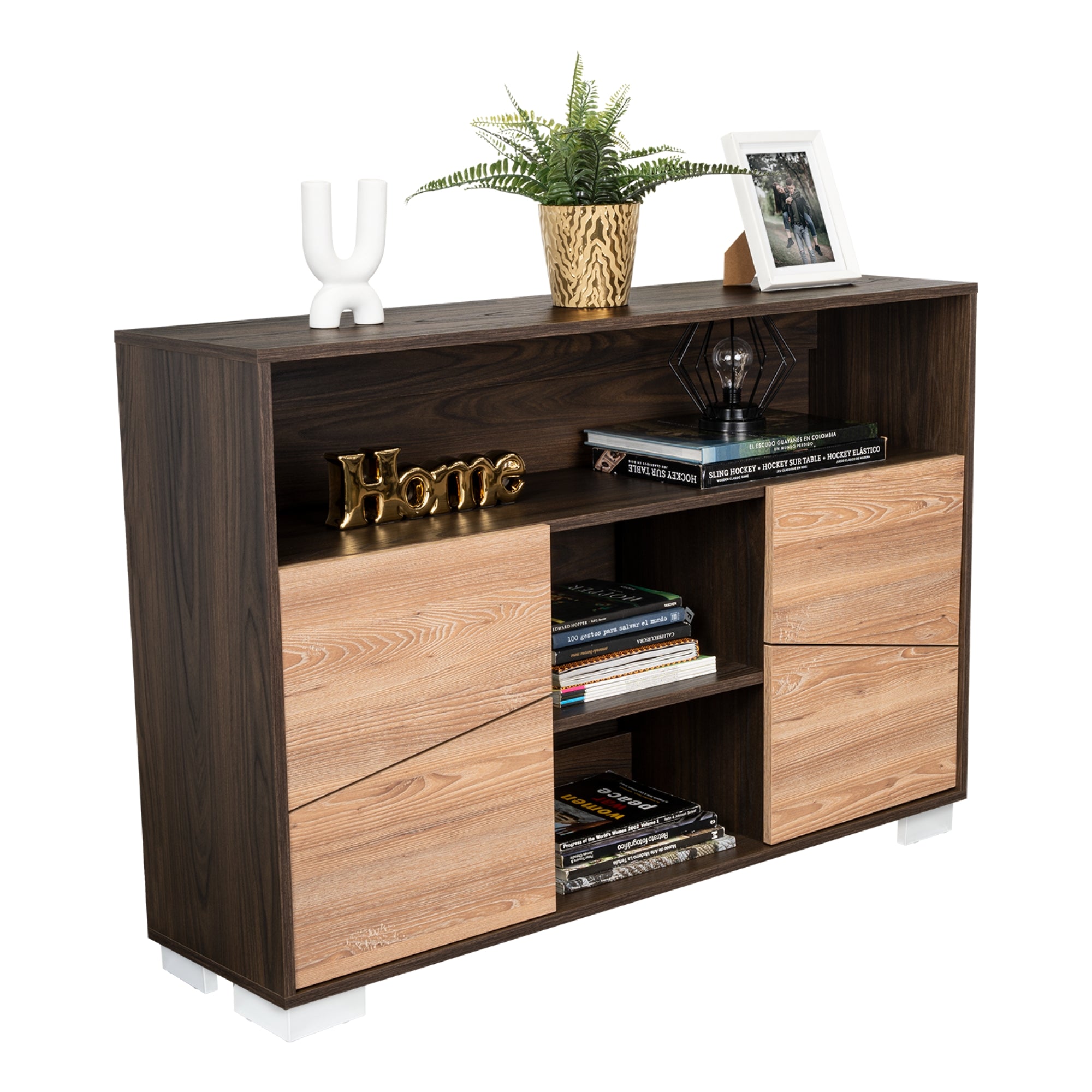 ARRIMO 2 PUERTAS Y 1 REPISA FM-006O - CAFÉ OSCURO Y CAFÉ BLANCO - 6