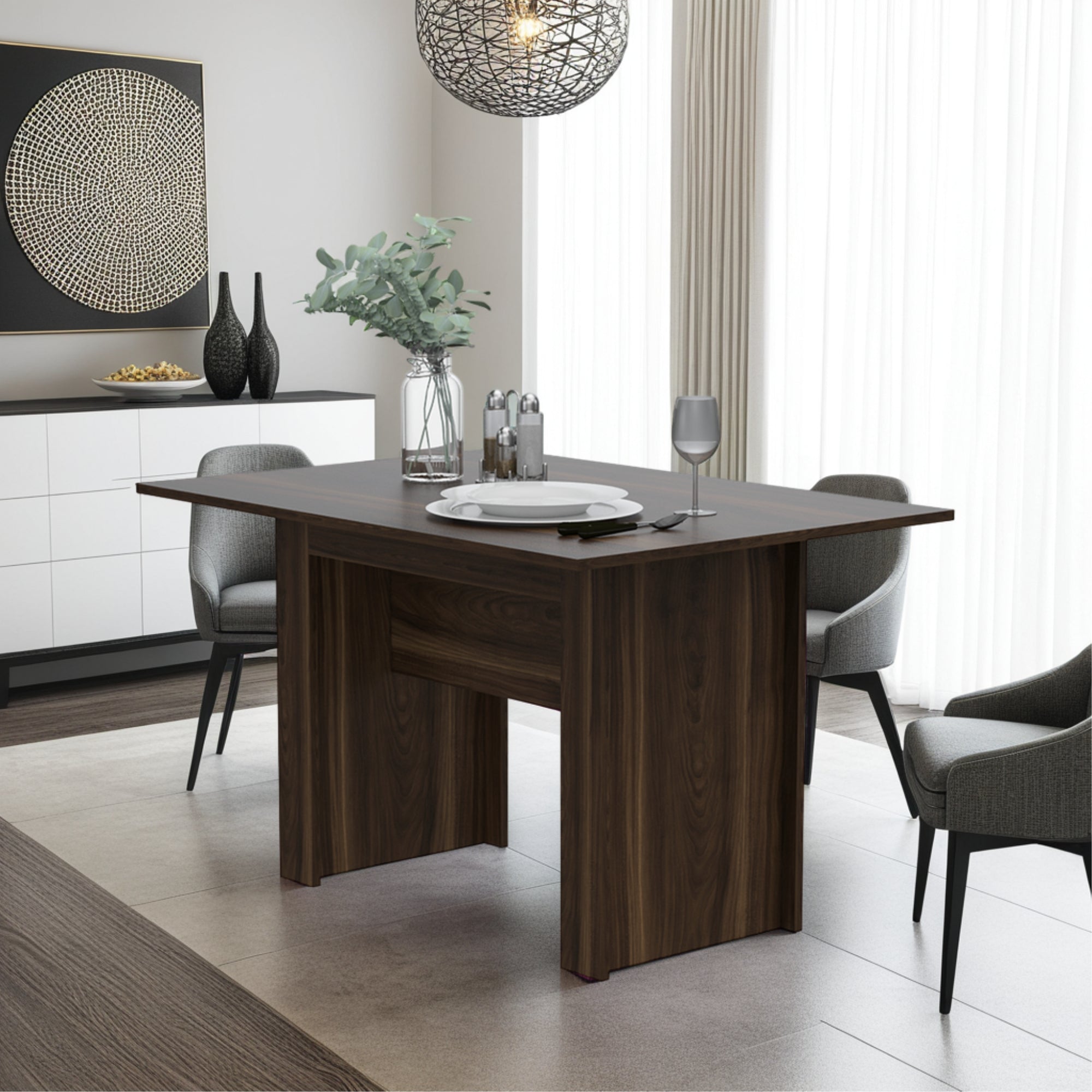 MESA DE COMEDOR FM-007O CAFÉ OSCURO - 5