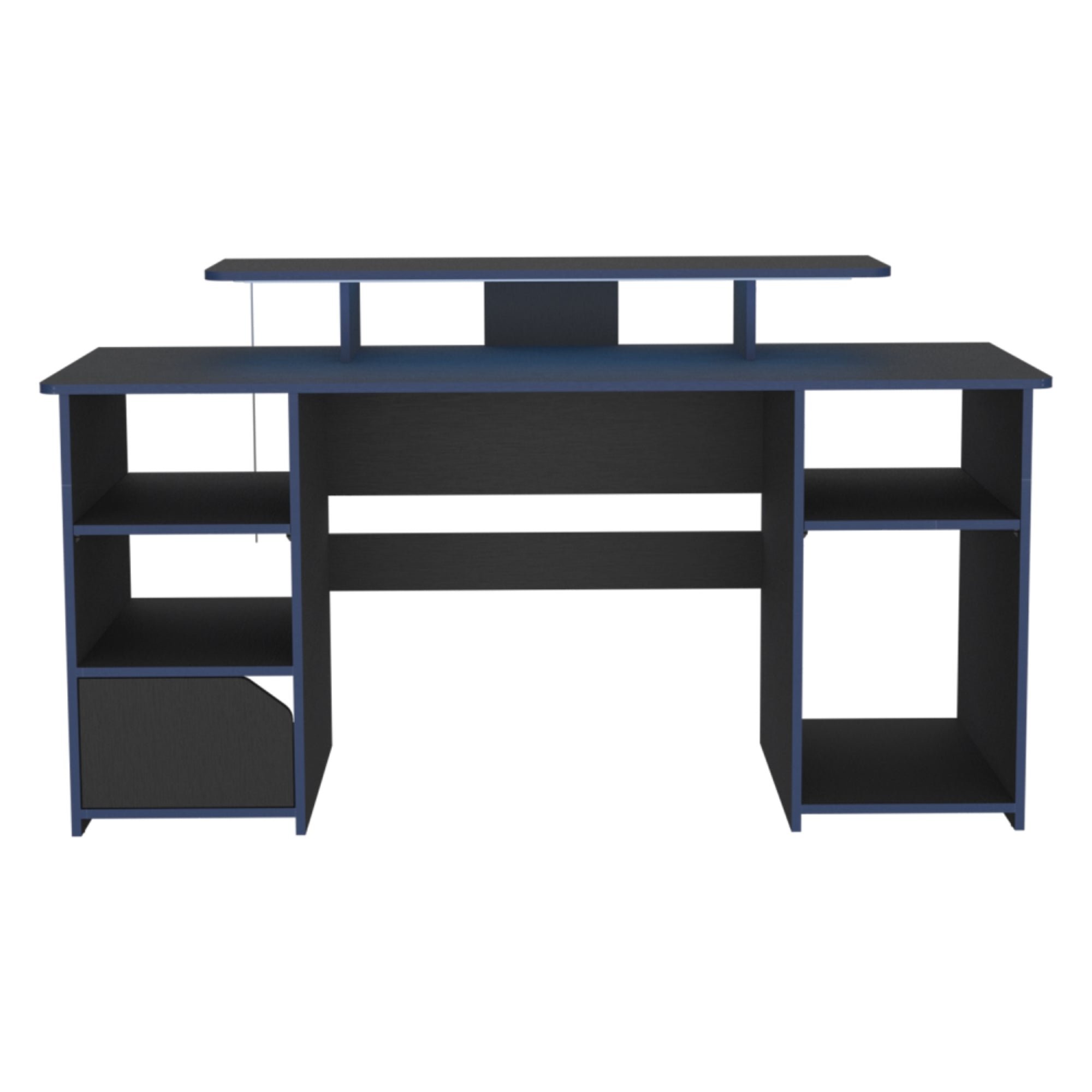 ESCRITORIO GAMER 1 PUERTA FM-045A NEGRO Y AZUL - 2