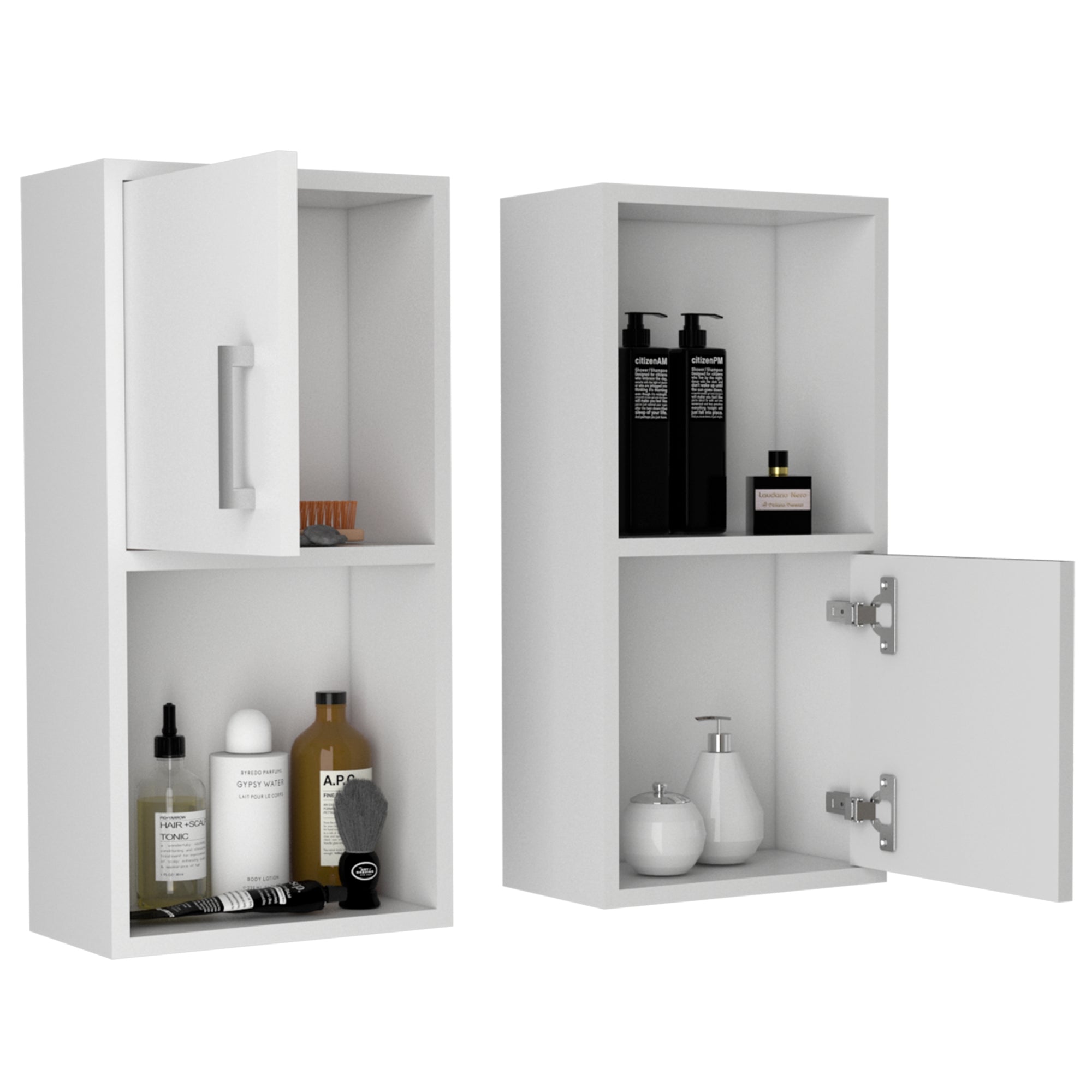 ORGANIZADOR FMFURNITURE MUEBLE BAÑO CON 1 PUERTA X2 UNIDADES FM 001B BLANCO - 4