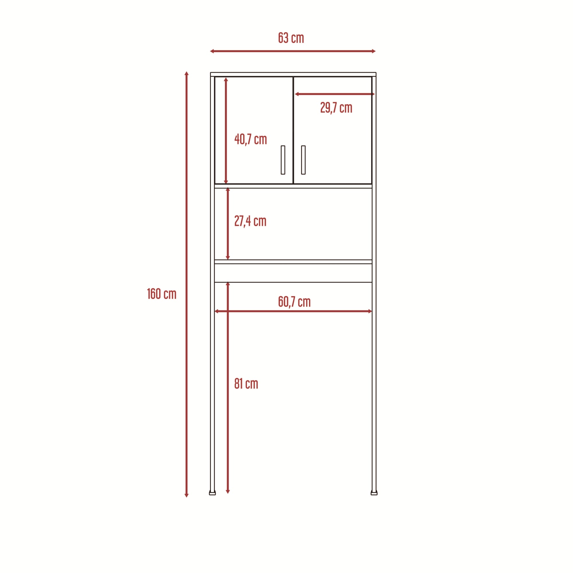 ESTANTE ORGANIZADOR WC 2 PUERTAS FM-013B - BLANCO - 3