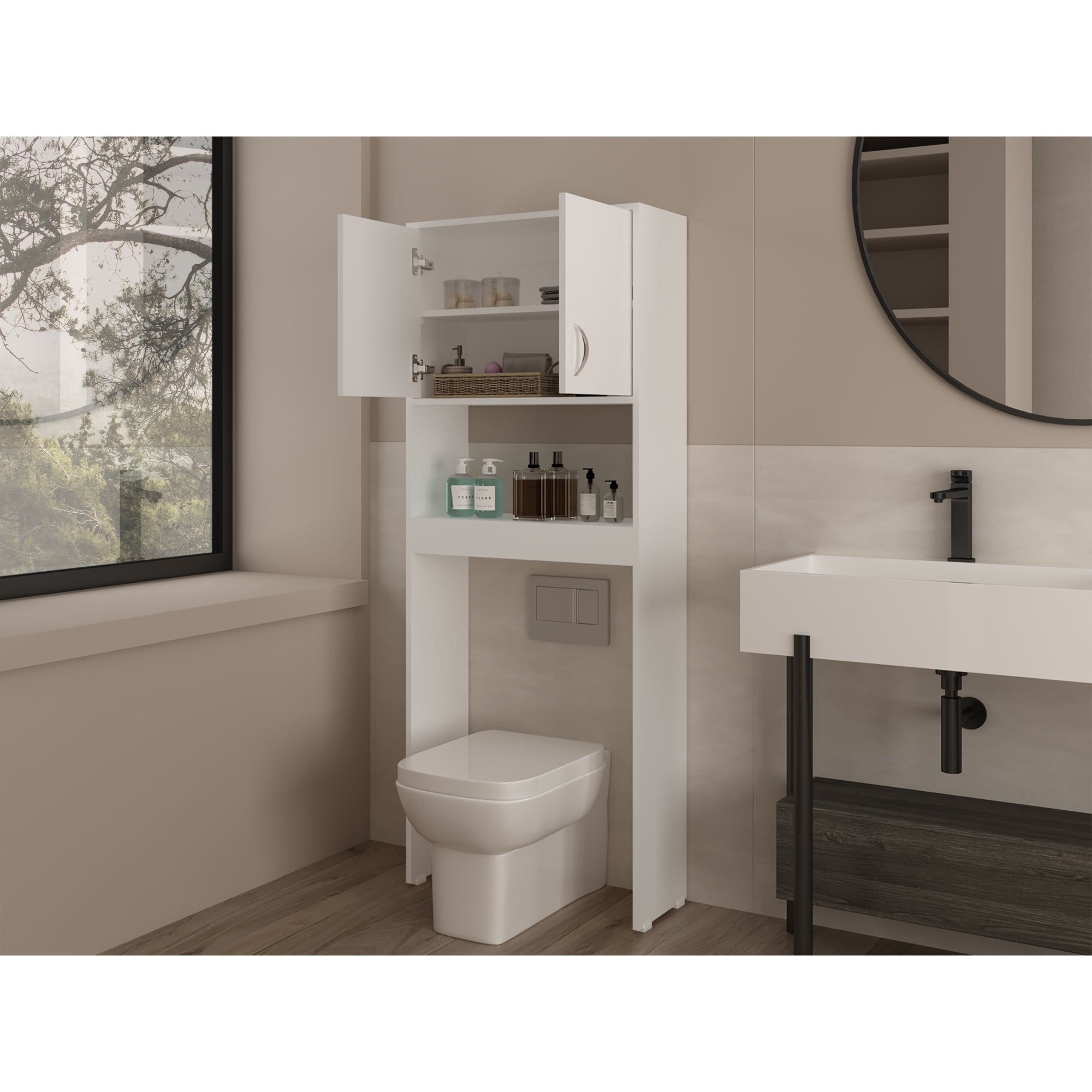 ESTANTE ORGANIZADOR WC 2 PUERTAS FM-013B - BLANCO - 11