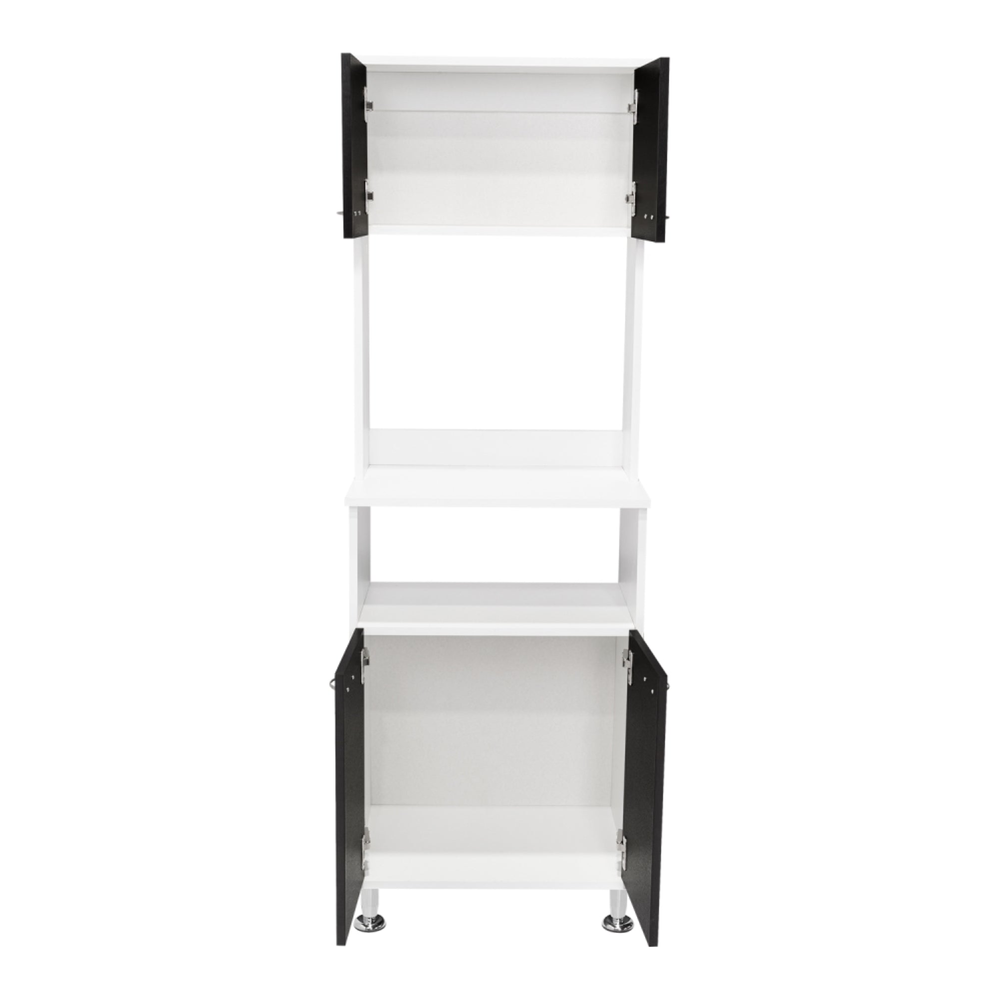 MUEBLE COCINA FMFURNITURE MICROONAD 4 PUERTAS FM-011B BLANCO Y NEGRO - 4