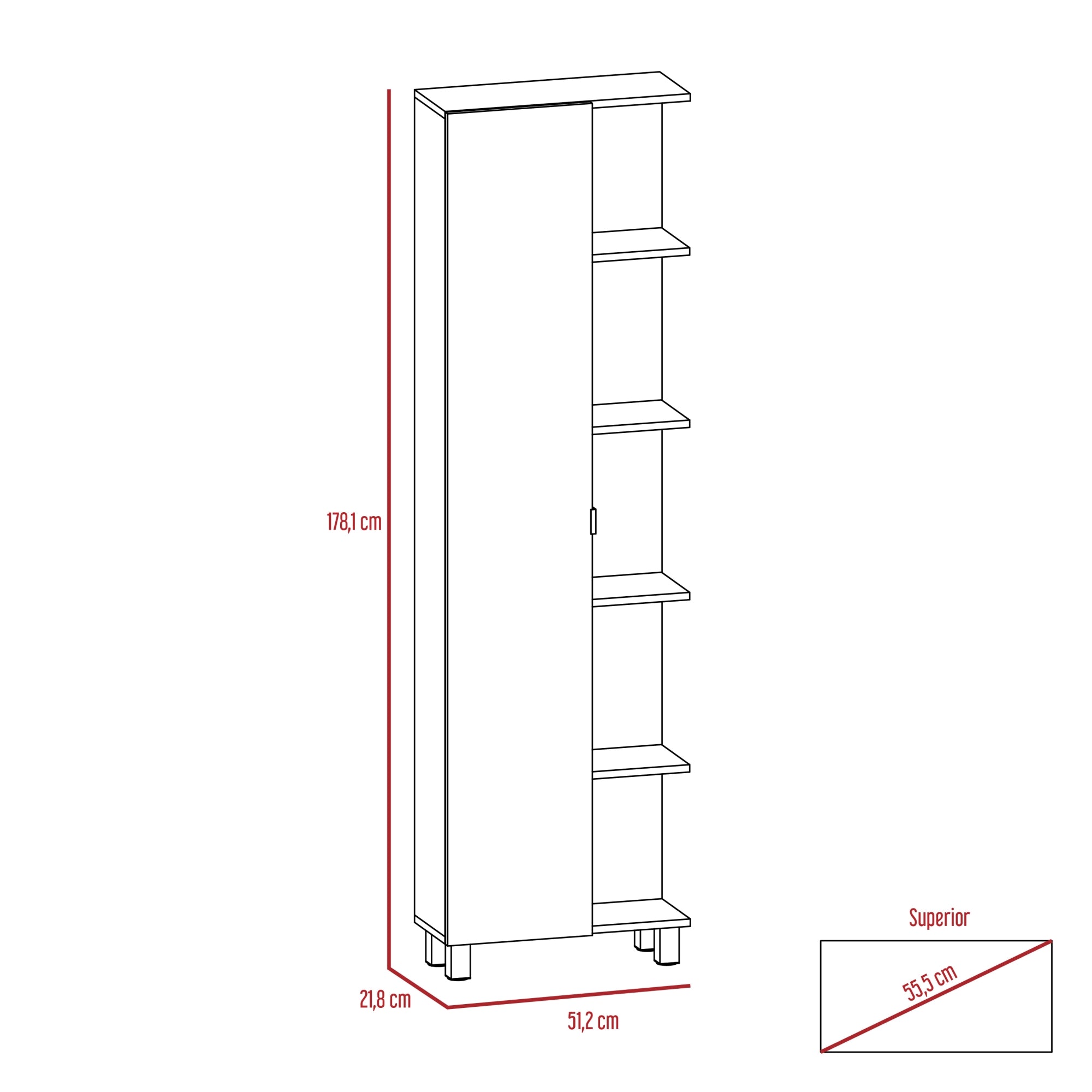 MUEBLE BAÑO 1 PUERTA FM-002C CAFÉ CLARO - 2