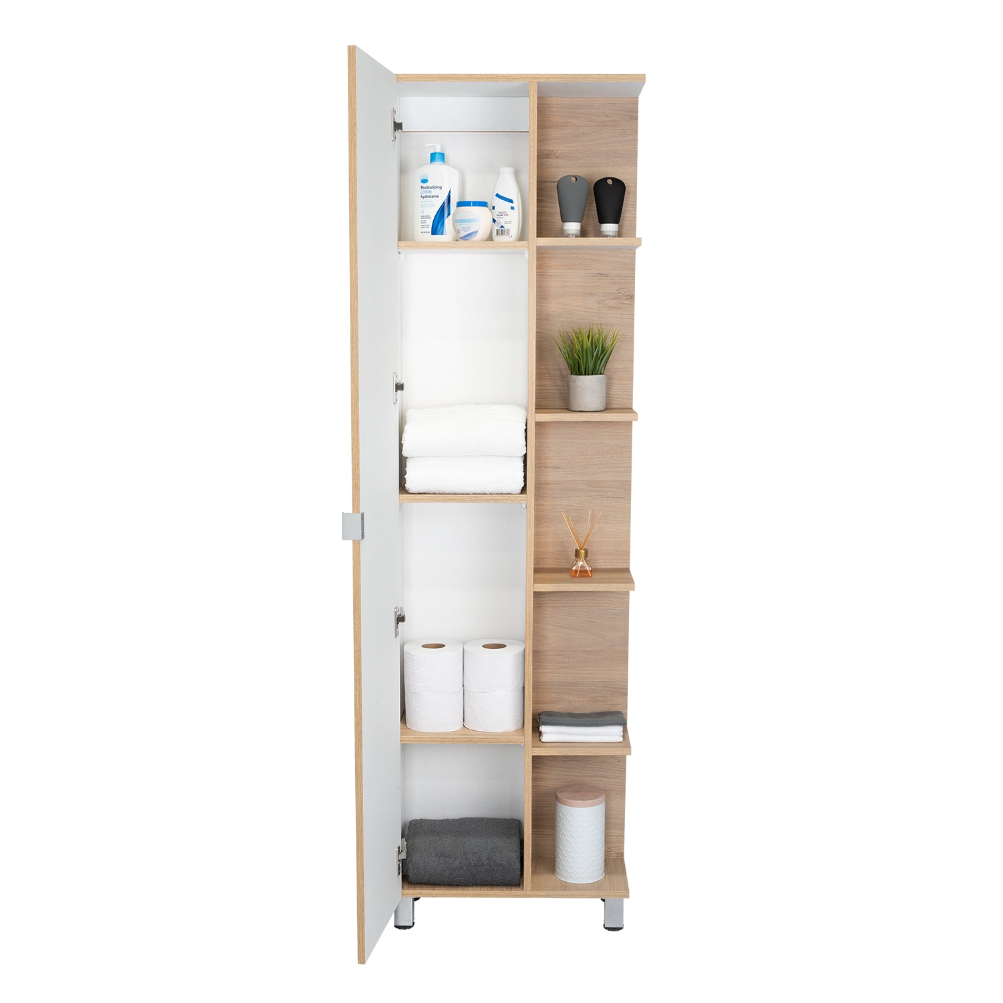 MUEBLE BAÑO 1 PUERTA FM-002C CAFÉ CLARO - 5