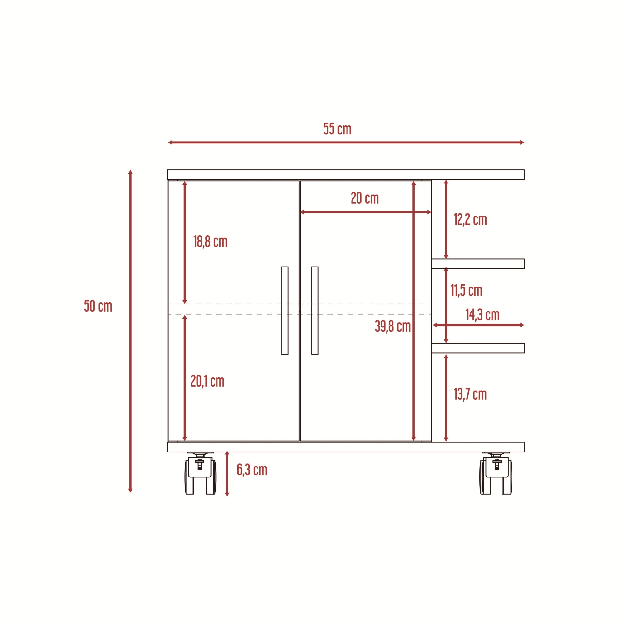 MUEBLE BAÑO FMFURNITURE 2 PUERTAS FM-003C CAFÉ CLARO - 8