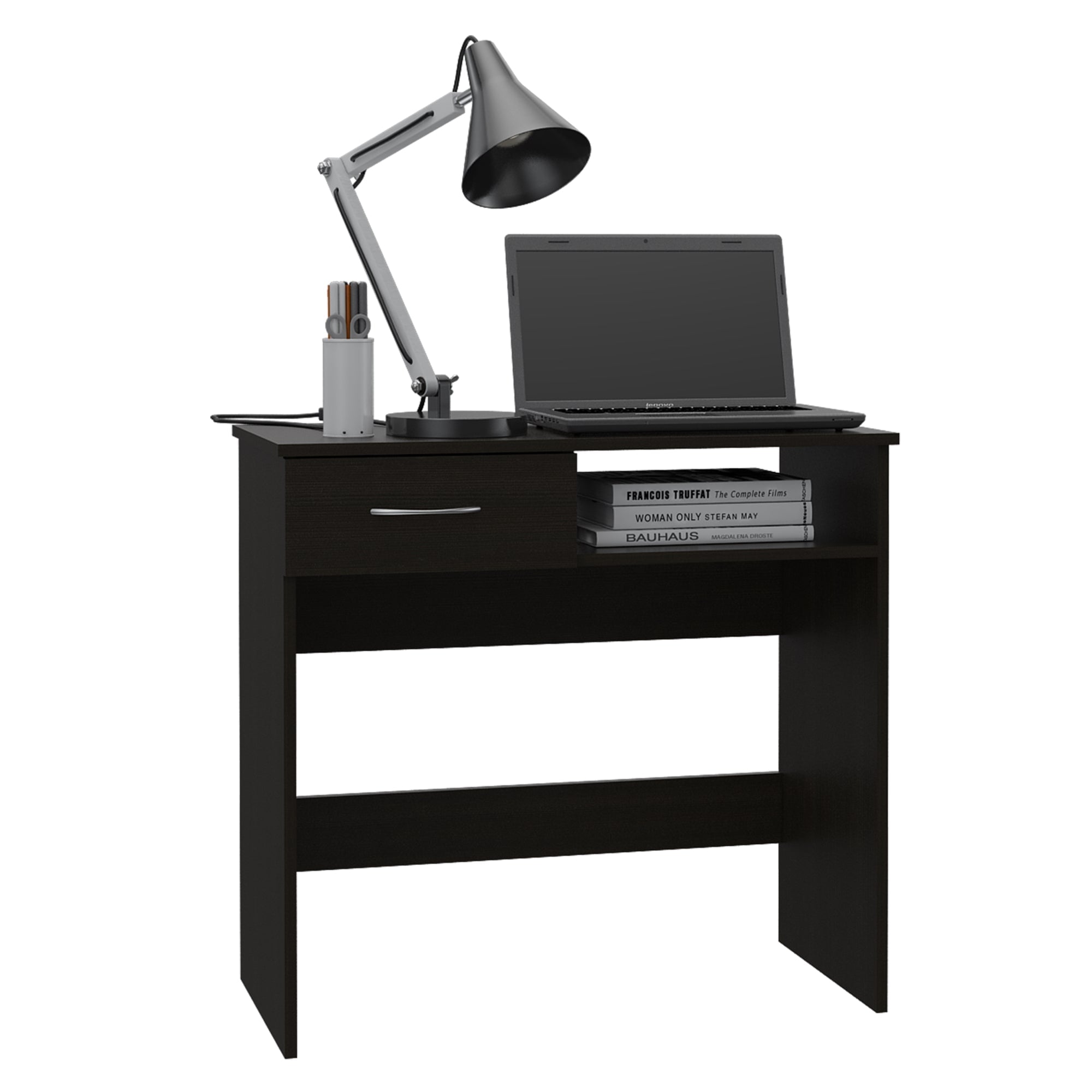 ESCRITORIO 1 CAJON + ESTANTE 5 REPISAS FM-011N NEGRO - 3