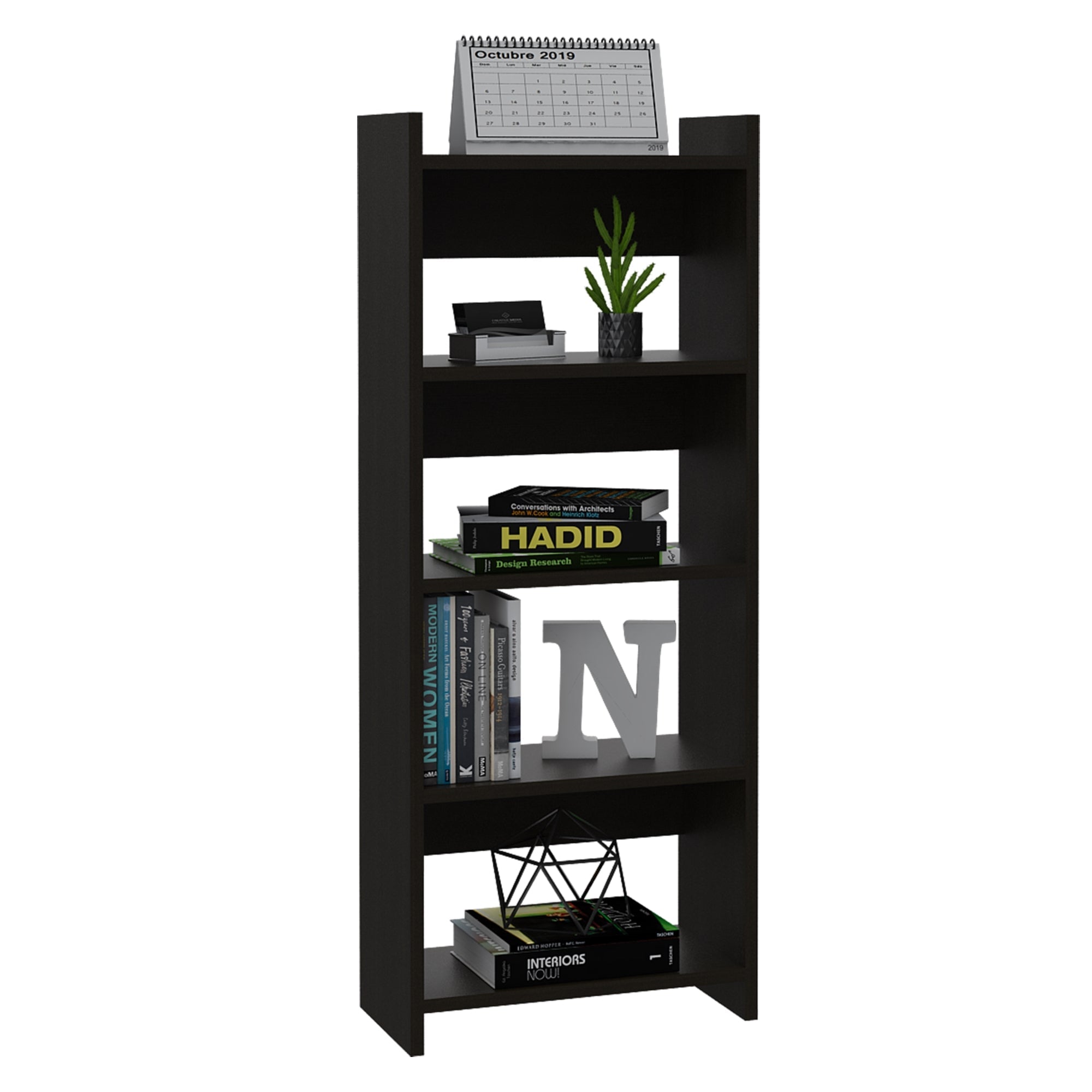 ESCRITORIO 1 CAJON + ESTANTE 5 REPISAS FM-011N NEGRO - 4