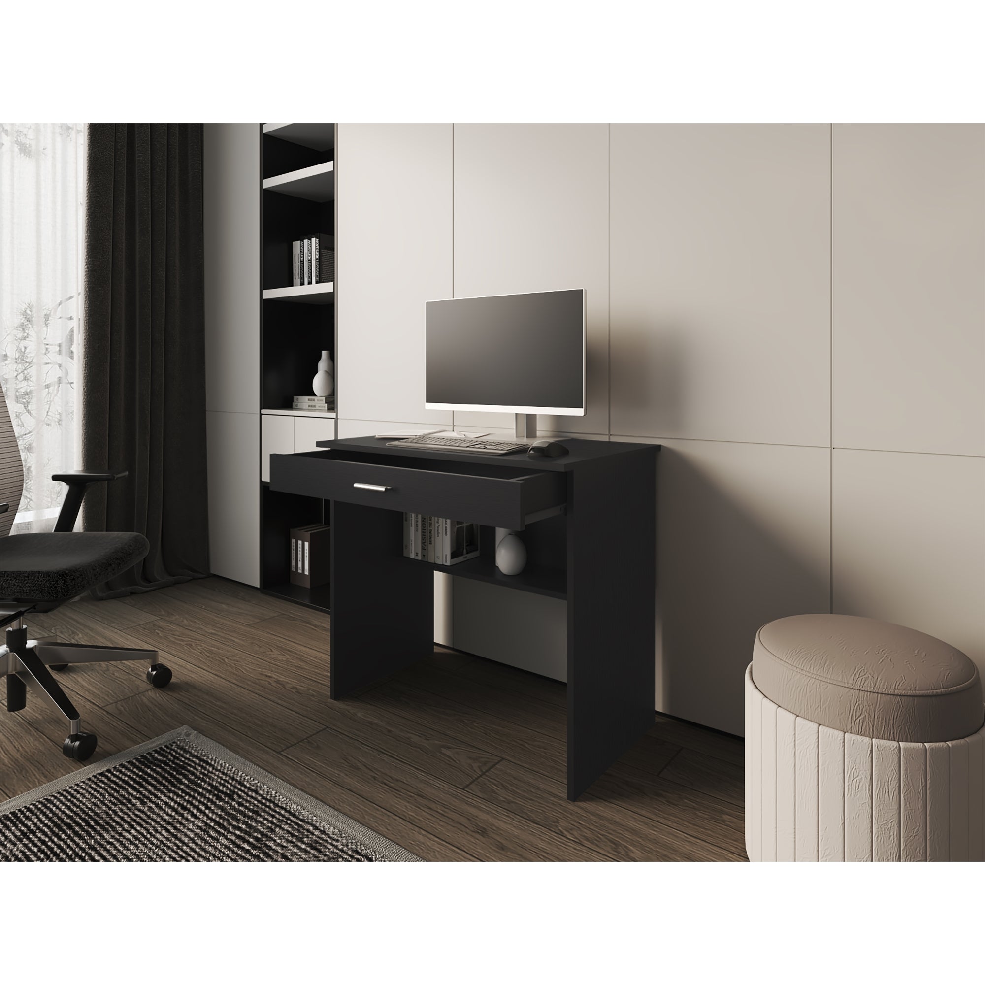 ESCRITORIO 1 CAJON 1 ESTANTE FM-018N - NEGRO - 9