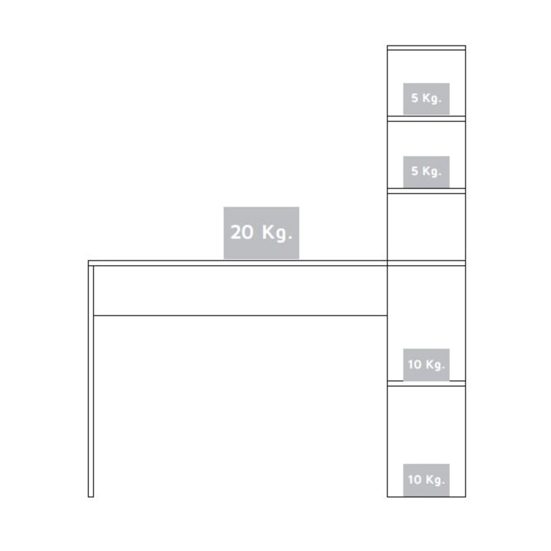 ESCRITORIO BIBLIOTECA 144X120X53 CM FM-050B BLANCO - 5