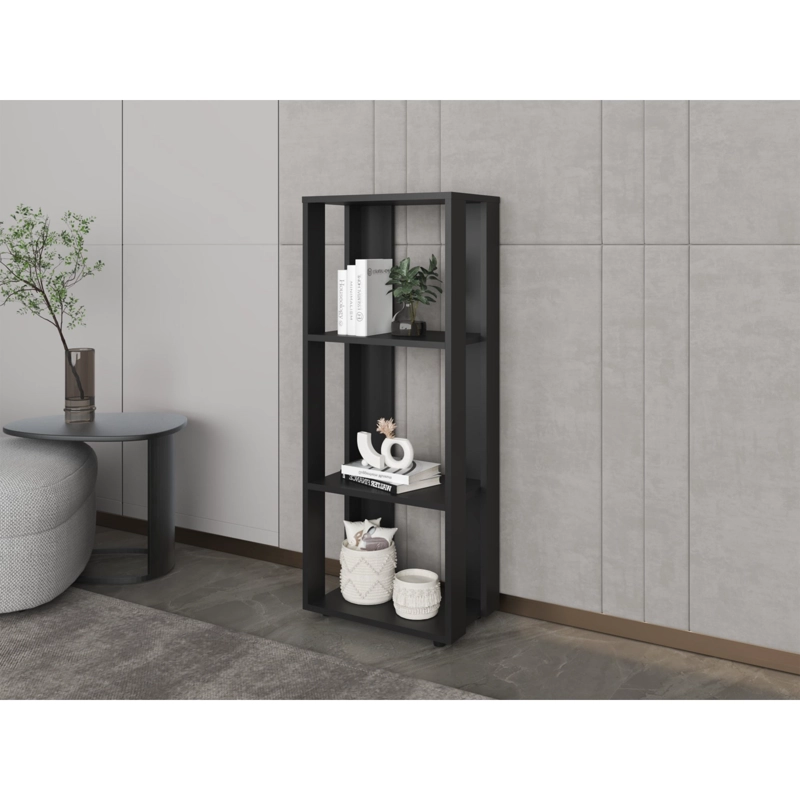 LIBRERO 2 ESTANTES FM-004W - NEGRO - 5
