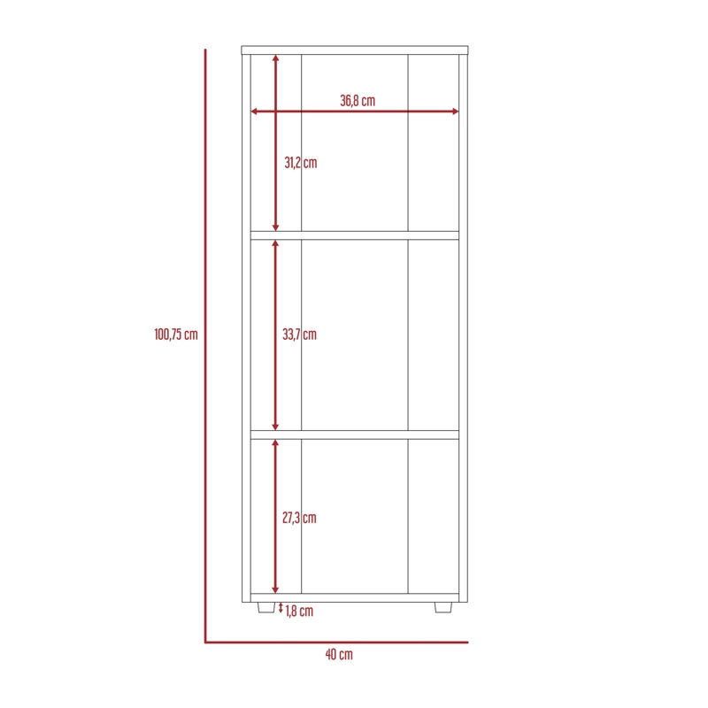 LIBRERO 2 ESTANTES FM-004W - NEGRO - 7