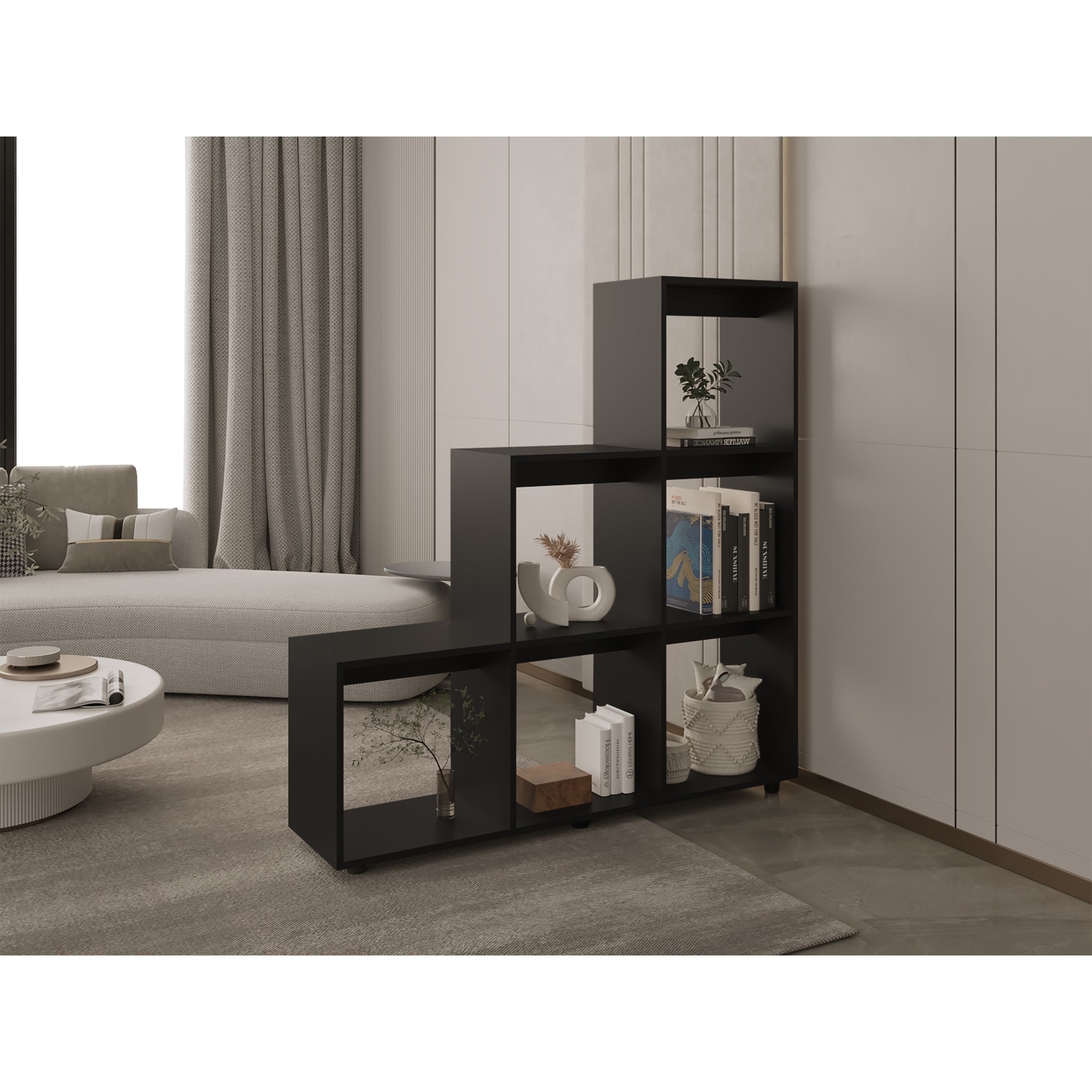 BIBLIOTECA ESCALERA FM-011N - NEGRO - 4