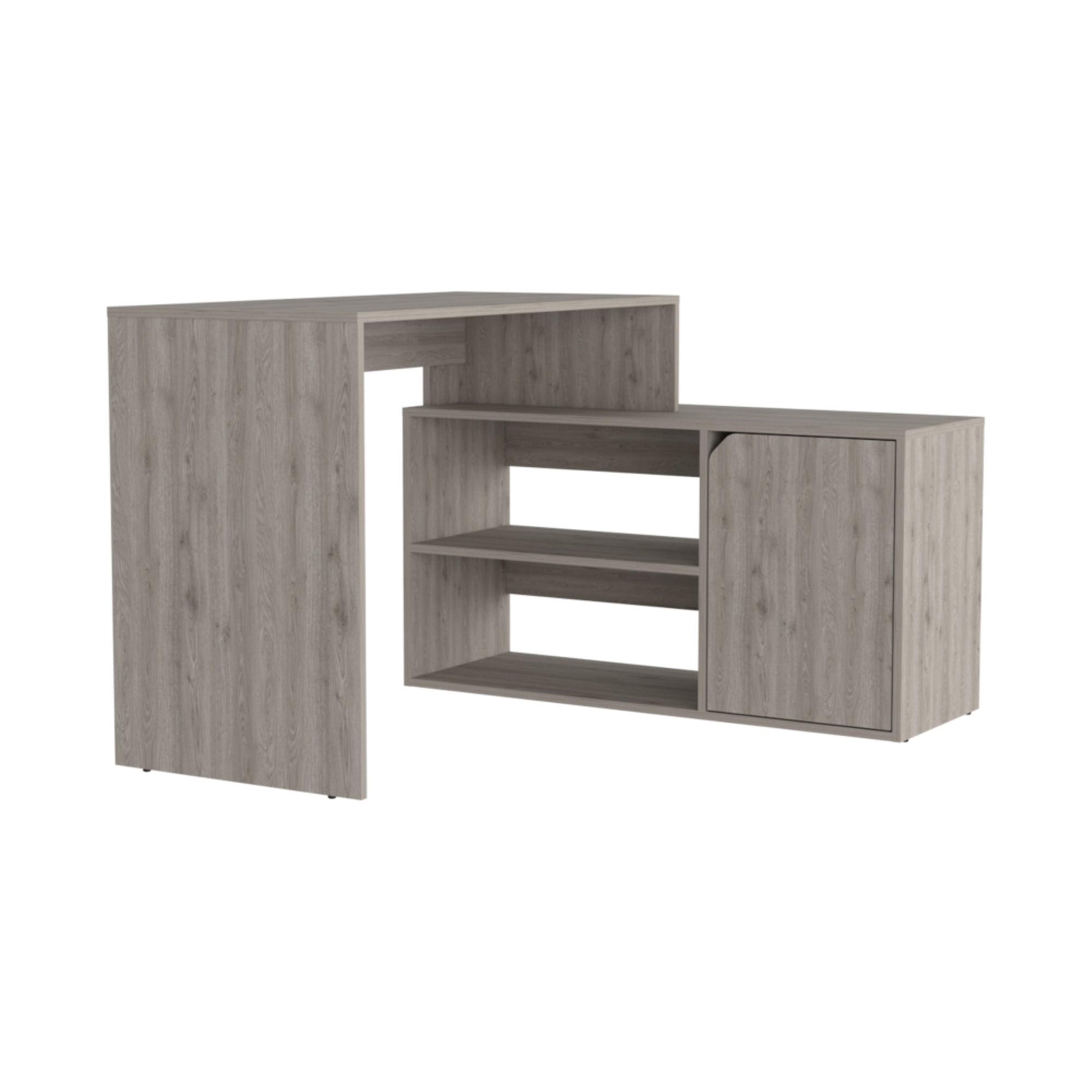 ESCRITORIO EN L 1 PUERTA 116,6X100X73,6 CM FM-033G GRIS - 1