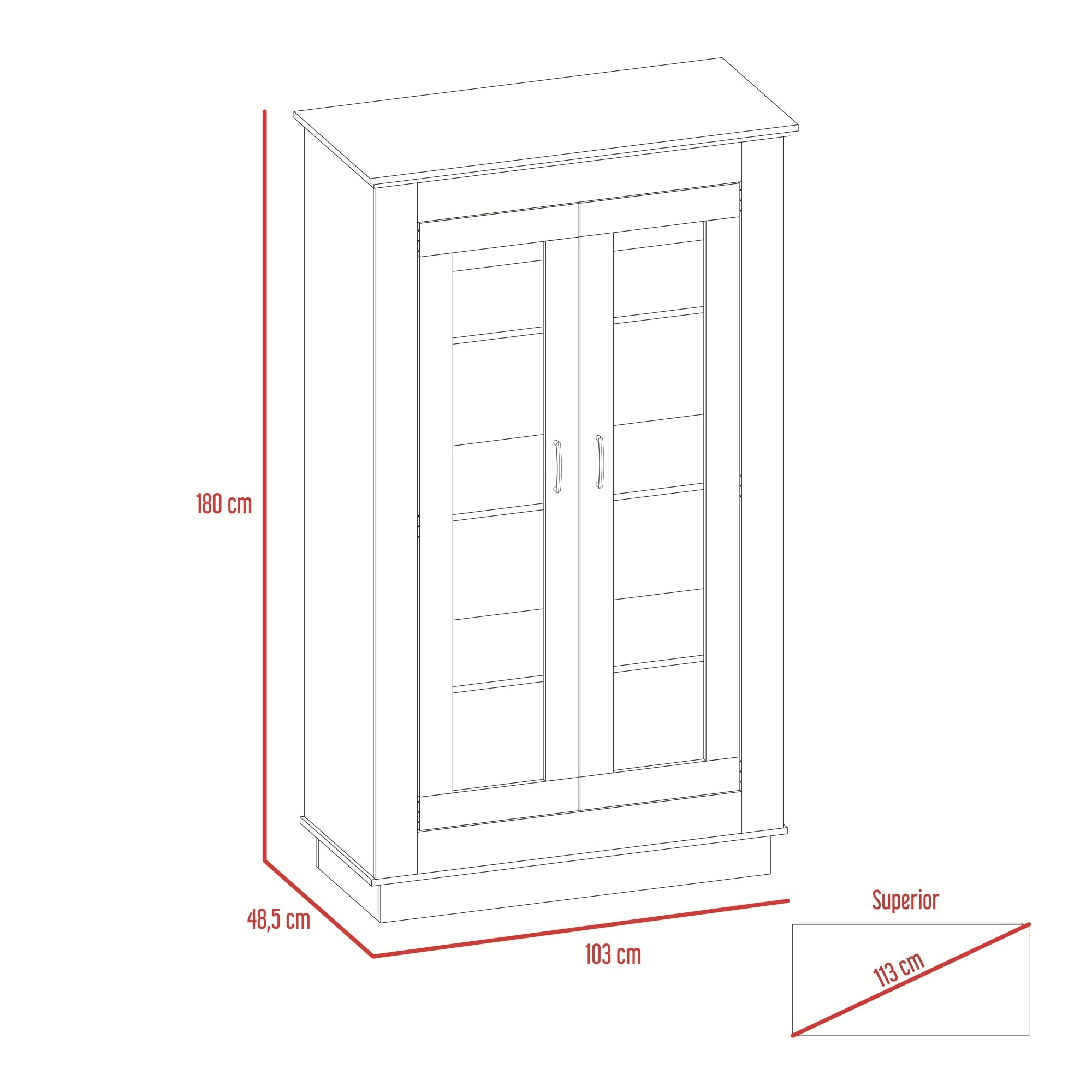 VIITRIINA 2 PUERTAS 3 ESTANTES FM-005B BLANCO - 7
