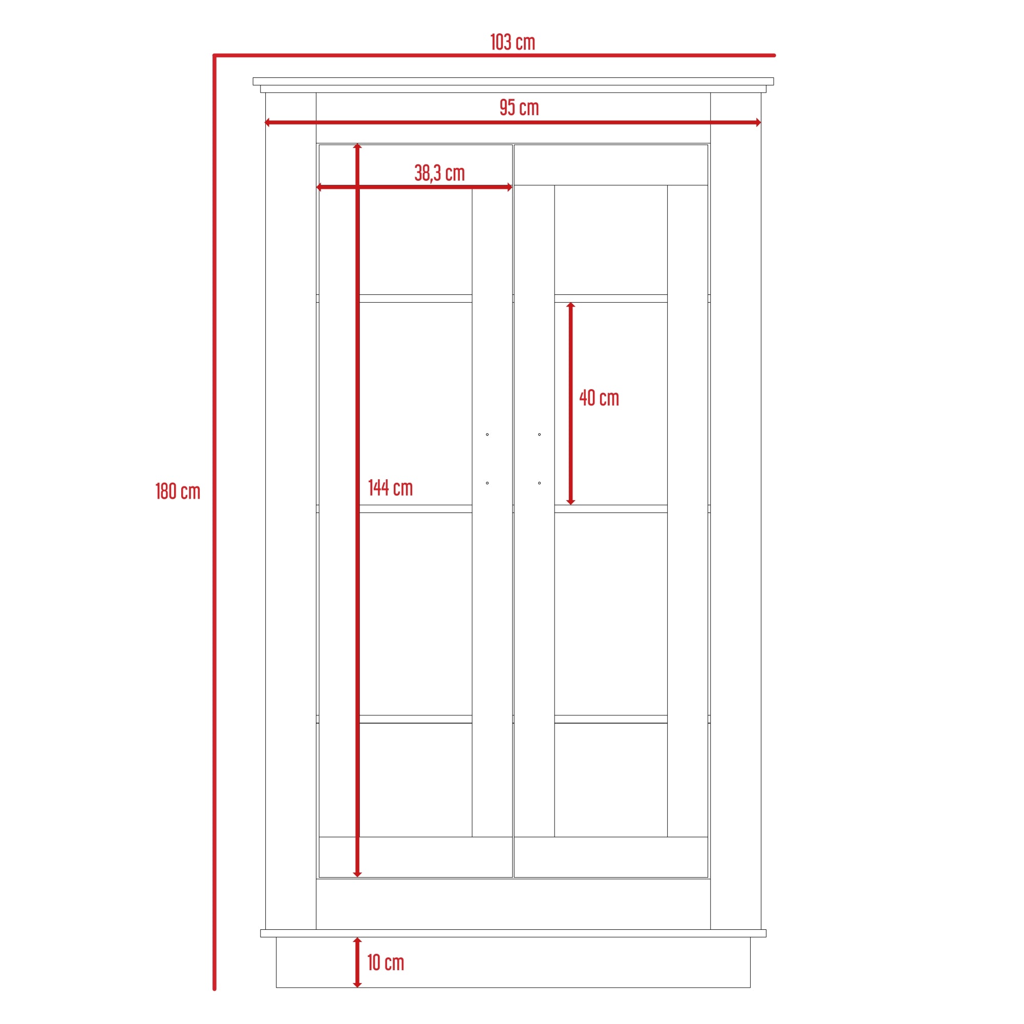 VIITRIINA 2 PUERTAS 3 ESTANTES FM-005B BLANCO - 8