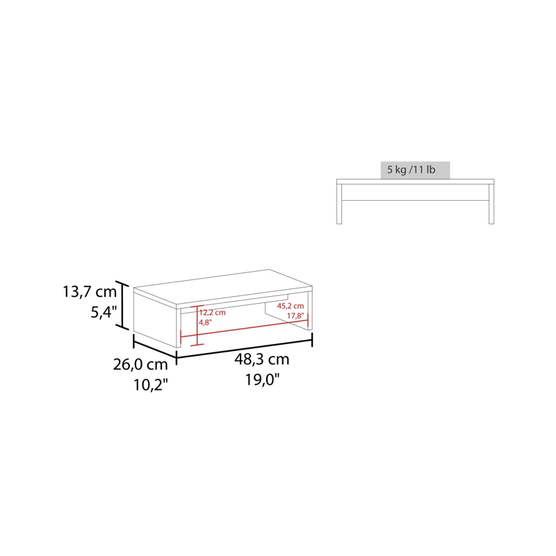 BASE DE MONITOR 13,9X48,3X26 CM FM-001C CAFÉ CLARO - 5