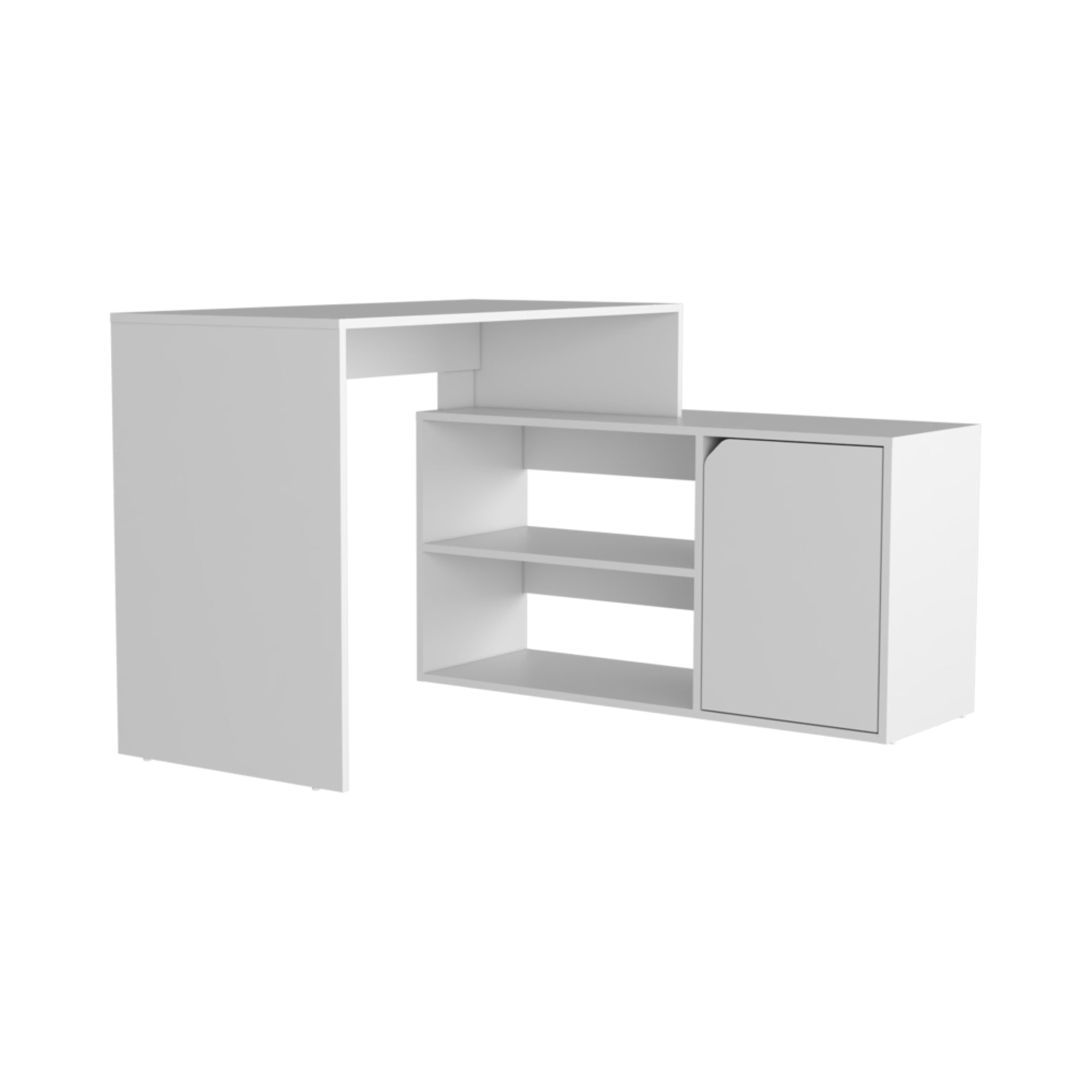 ESCRITORIO EN L 1 PUERTA 116,6X100X73,6 CM FM-033B BLANCO - 1