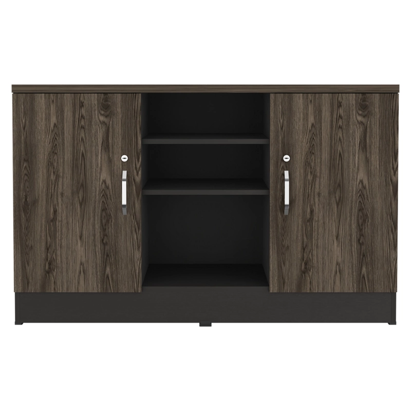 BIFFET 2 PUERTAS  FM-001N NEGRO Y CAFÉ OSCURO - 2