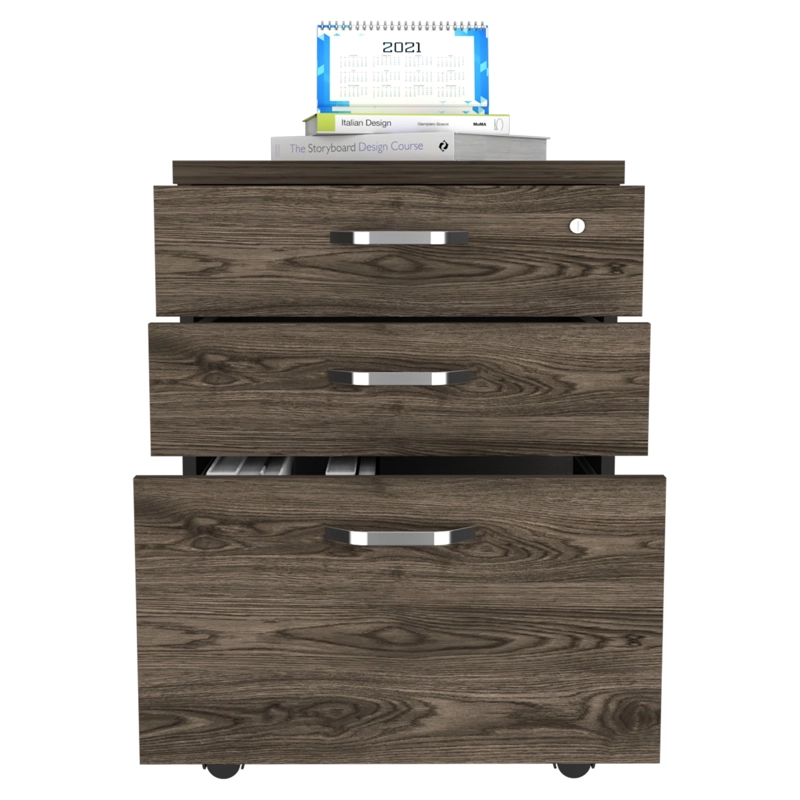 CAJONERA CON RUEDAS FM-003N NEGRO Y CAFÉ OSCURO - 4