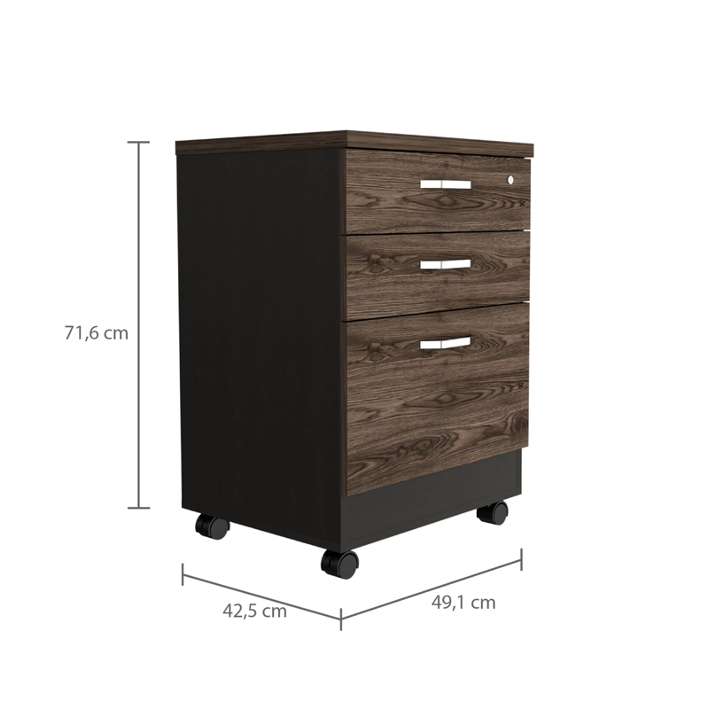 CAJONERA CON RUEDAS FM-003N NEGRO Y CAFÉ OSCURO - 8
