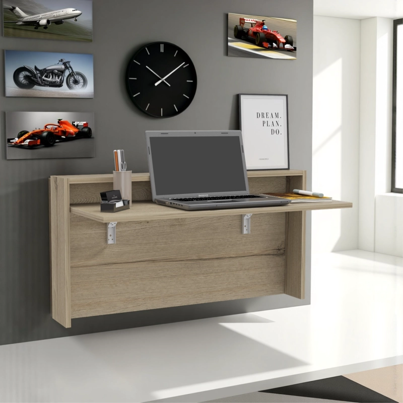 ESCRITORIO ABATIBLE DE PARED FM-040C CAFÉ CLARO - 5