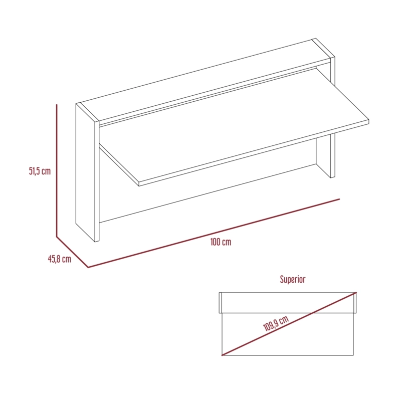 ESCRITORIO ABATIBLE DE PARED FM-040C CAFÉ CLARO - 7