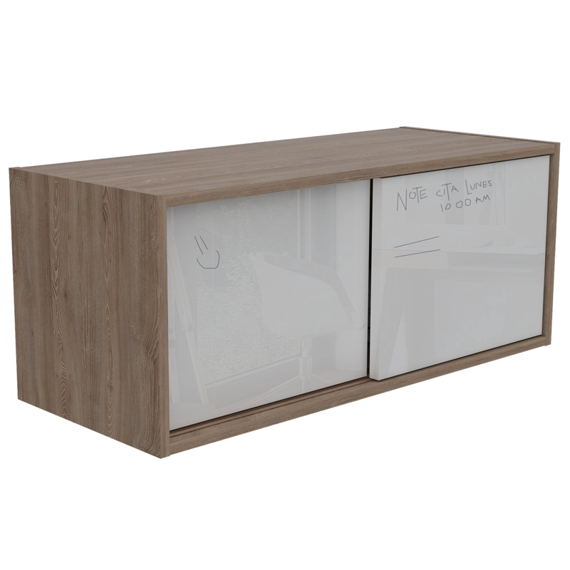 GABINETE AEREO 2 PUERTAS FM-003B BLANCO Y CAFÉ CLARO - 1
