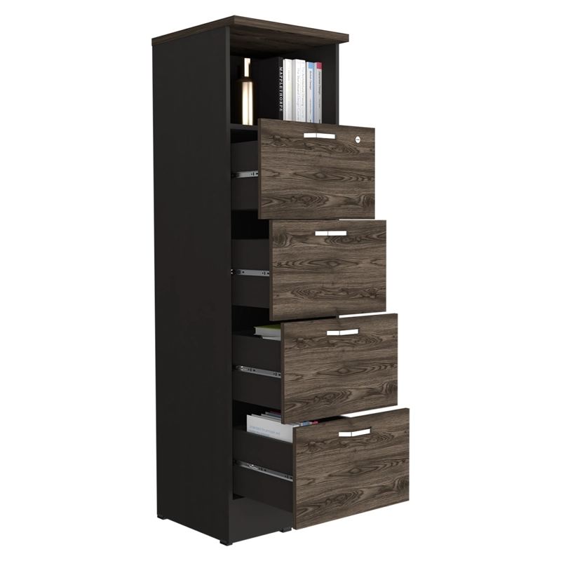 CAJONERA 161,6X47,5X45 CM FM-004N NEGRO Y CAFÉ OSCURO - 4
