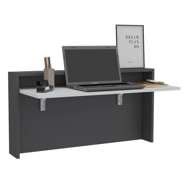 ESCRITORIO ABATIBLE DE PARED FM-040B BLANCO Y PLOMO - 3