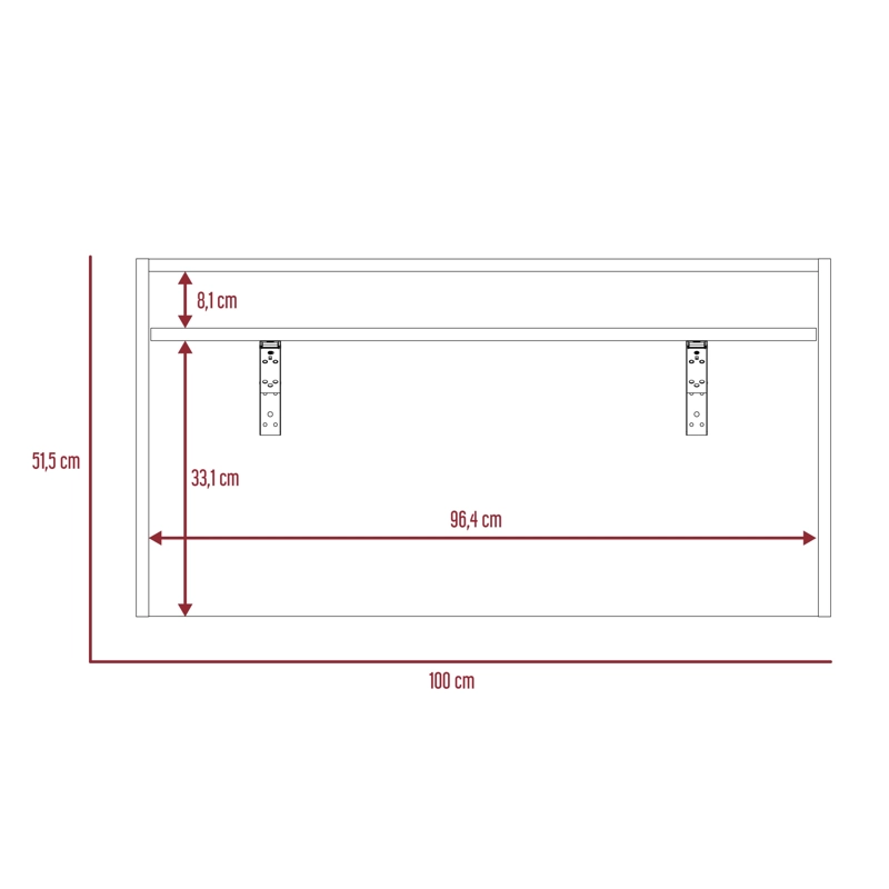 ESCRITORIO ABATIBLE DE PARED FM-040B BLANCO Y PLOMO - 8