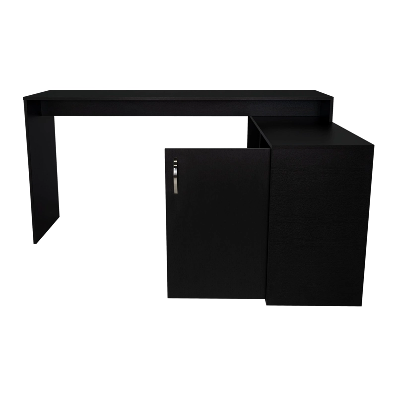ESCRITORIO EN L 1 PUERTA Y ESTANTES  FM-032N - NEGRO - 3