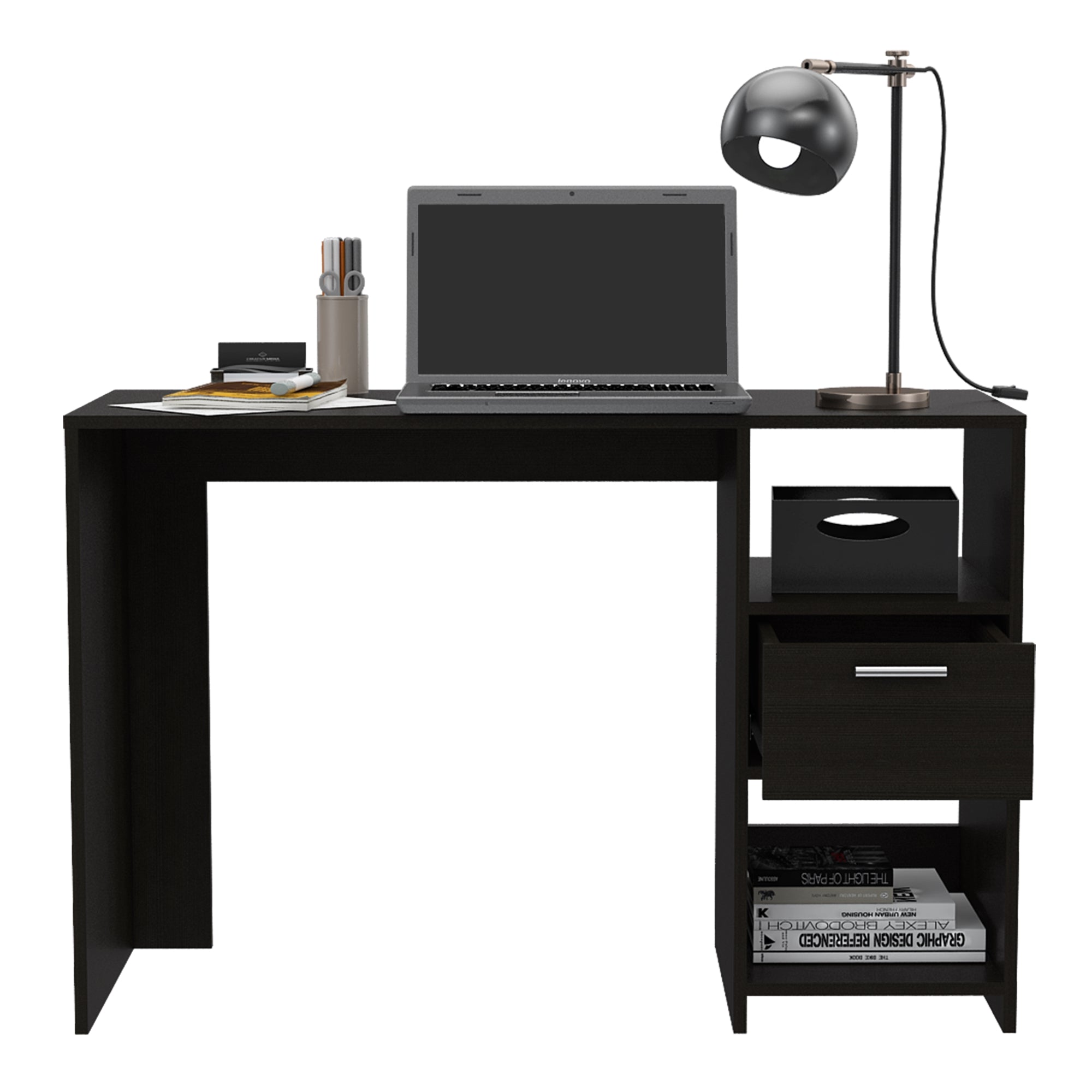 ESCRITORIO 1 CAJON 2 REPISAS FM-021N NEGRO - 4