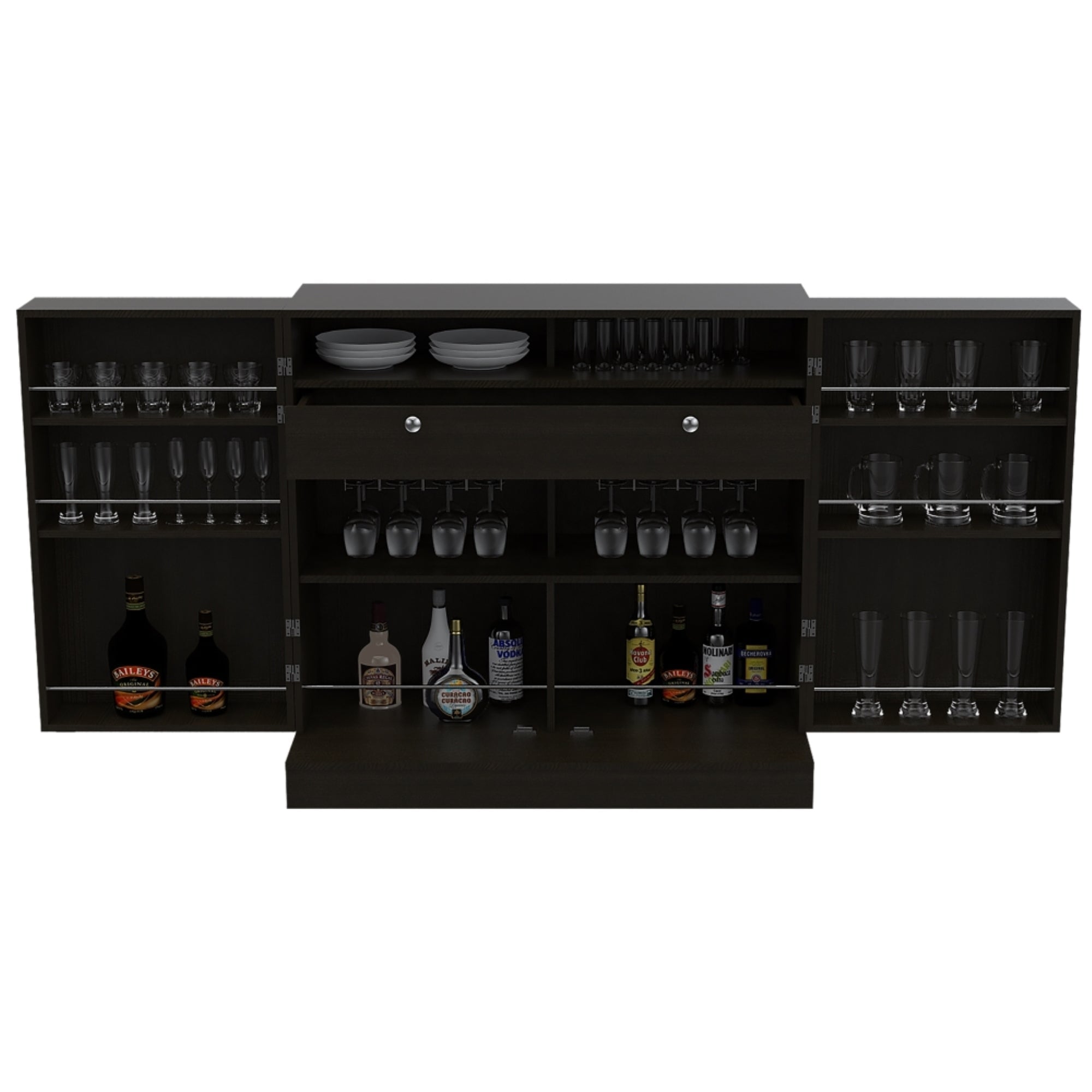 BAR EXTENSIBLE 2 PUERTAS 1 CAJON FM-011N NEGRO - 3