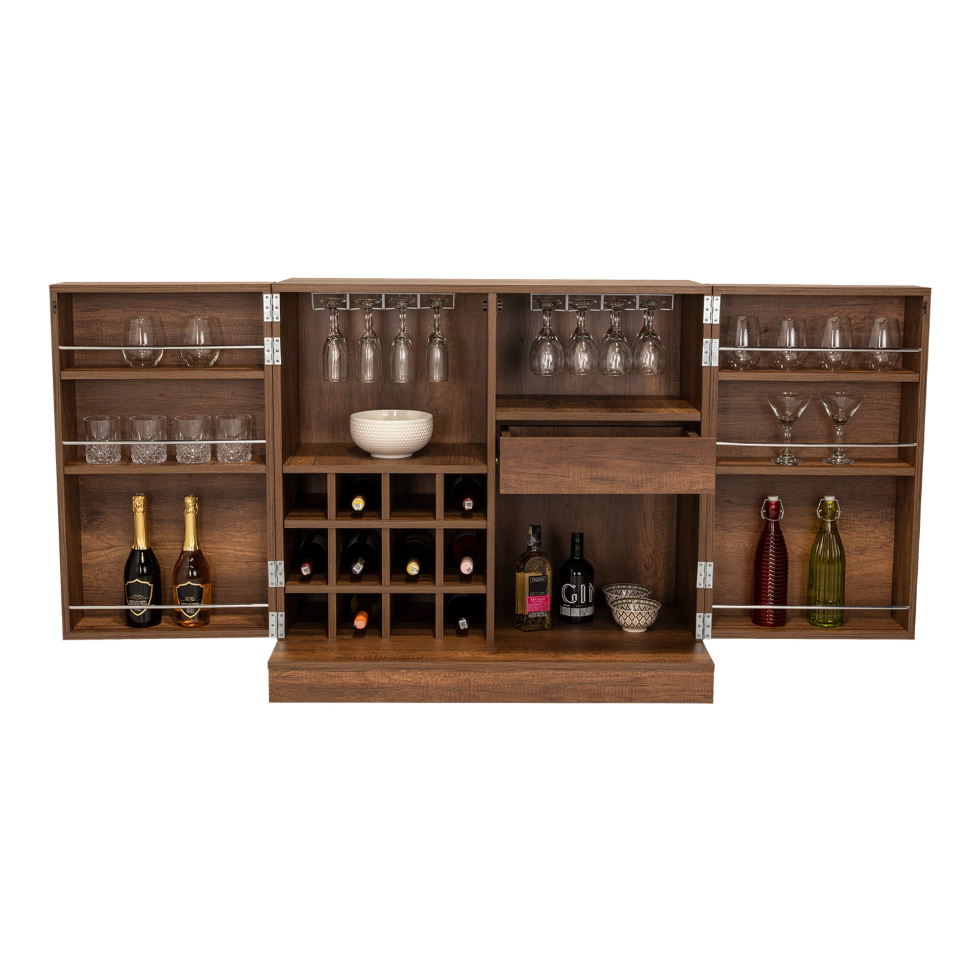 BAR EXTENSIBLE 12 BOTELLEROS 2 PUERTA FM-012O CAFÉ OSCURO - 5