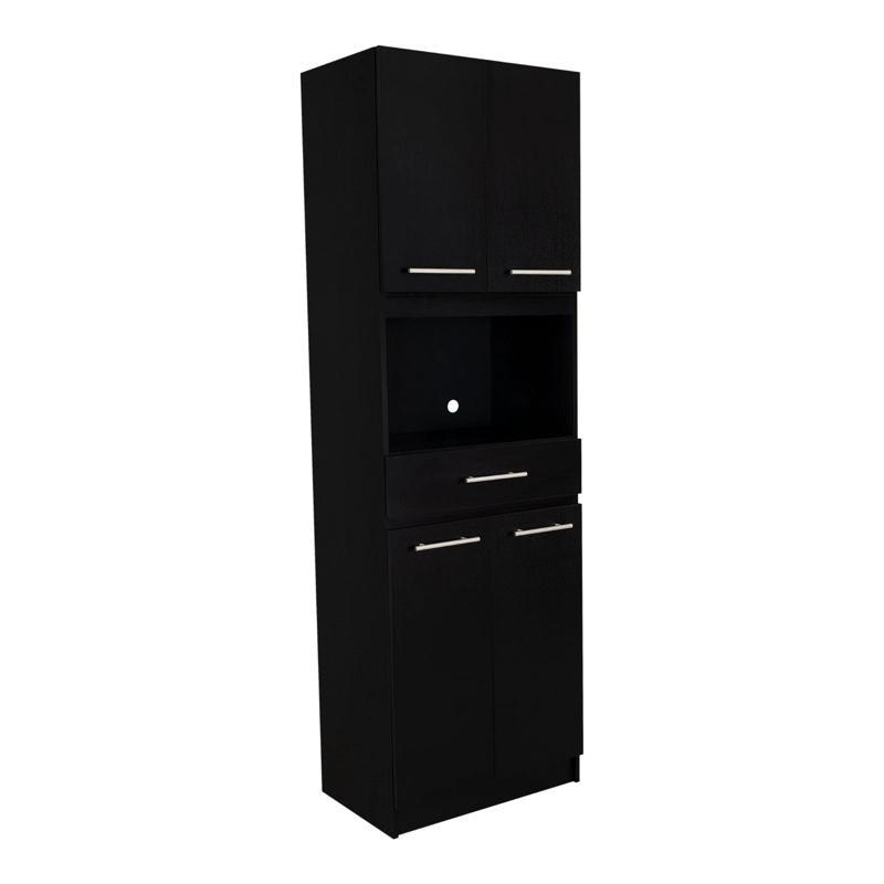 MUEBLE MICROONDAS 4 PUERTAS 1 CAJON FM-003N NEGRO - 1