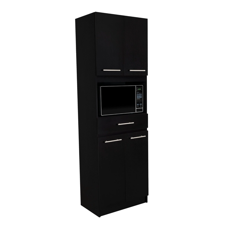 MUEBLE MICROONDAS 4 PUERTAS 1 CAJON FM-003N NEGRO - 2