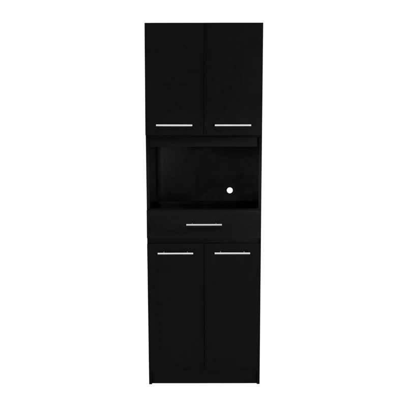 MUEBLE MICROONDAS 4 PUERTAS 1 CAJON FM-003N NEGRO - 6