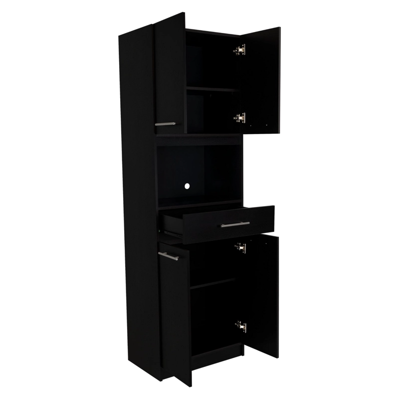 MUEBLE MICROONDAS 4 PUERTAS 1 CAJON FM-003N NEGRO - 11