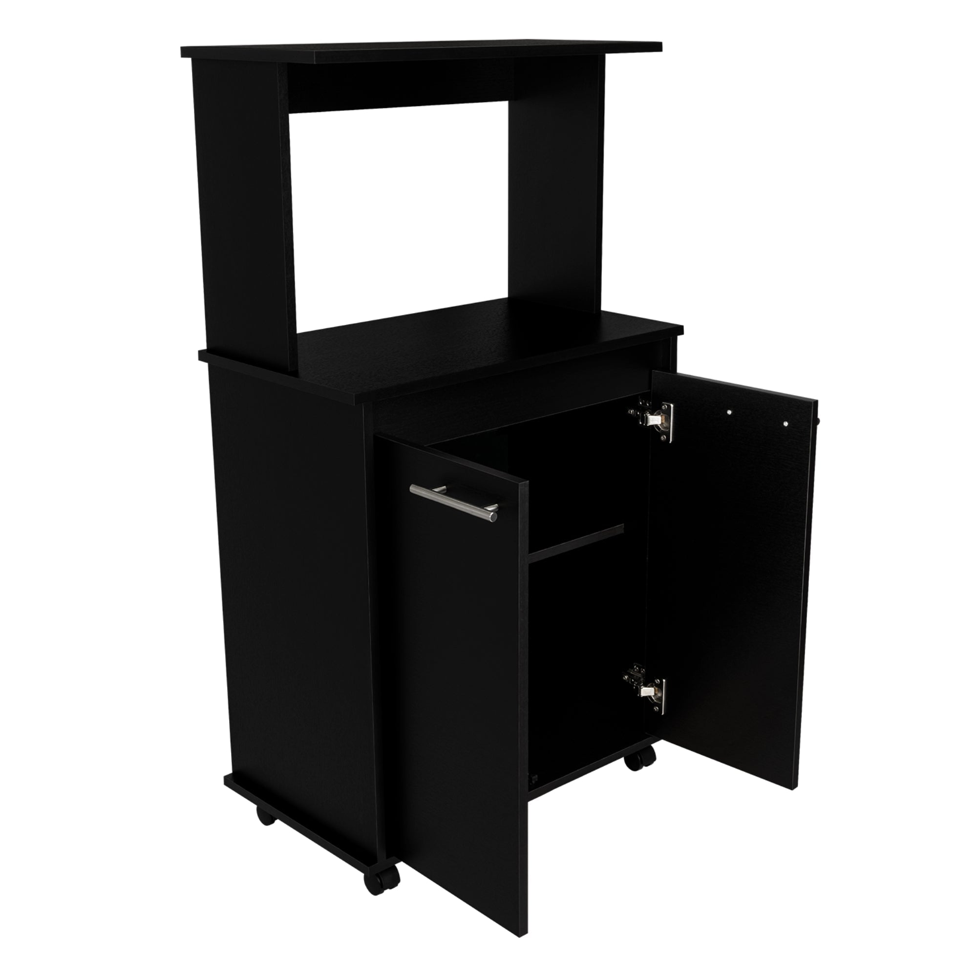 MUEBLE MICROONDAS CON RUEDAS 2 PUERTAS FM-004N NEGRO - 9