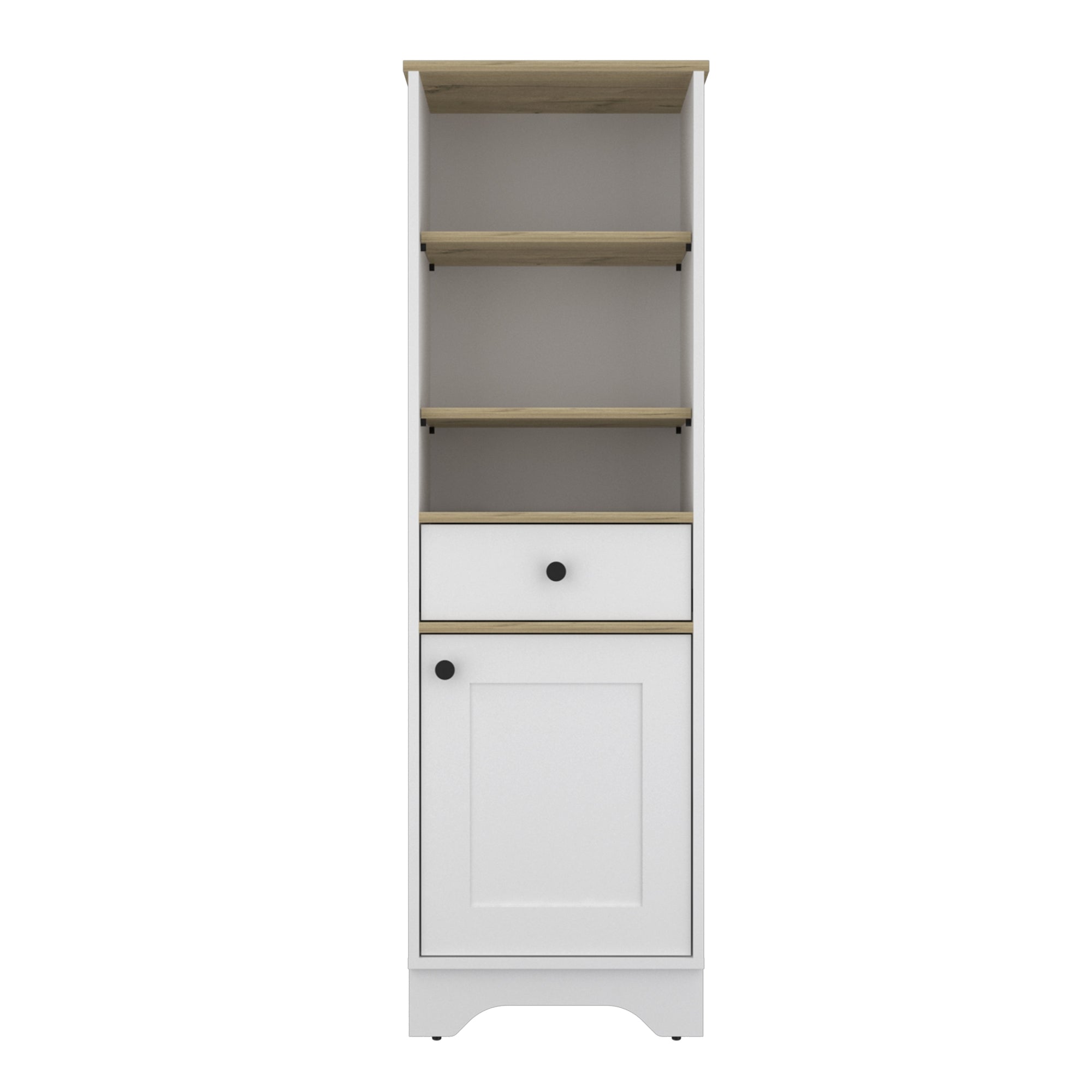 ESTANTE ORGANZADOR BAÑO 1 PUERTA 1 CAJON FM-005C CAFÉ CLARO Y BLANCO - 2