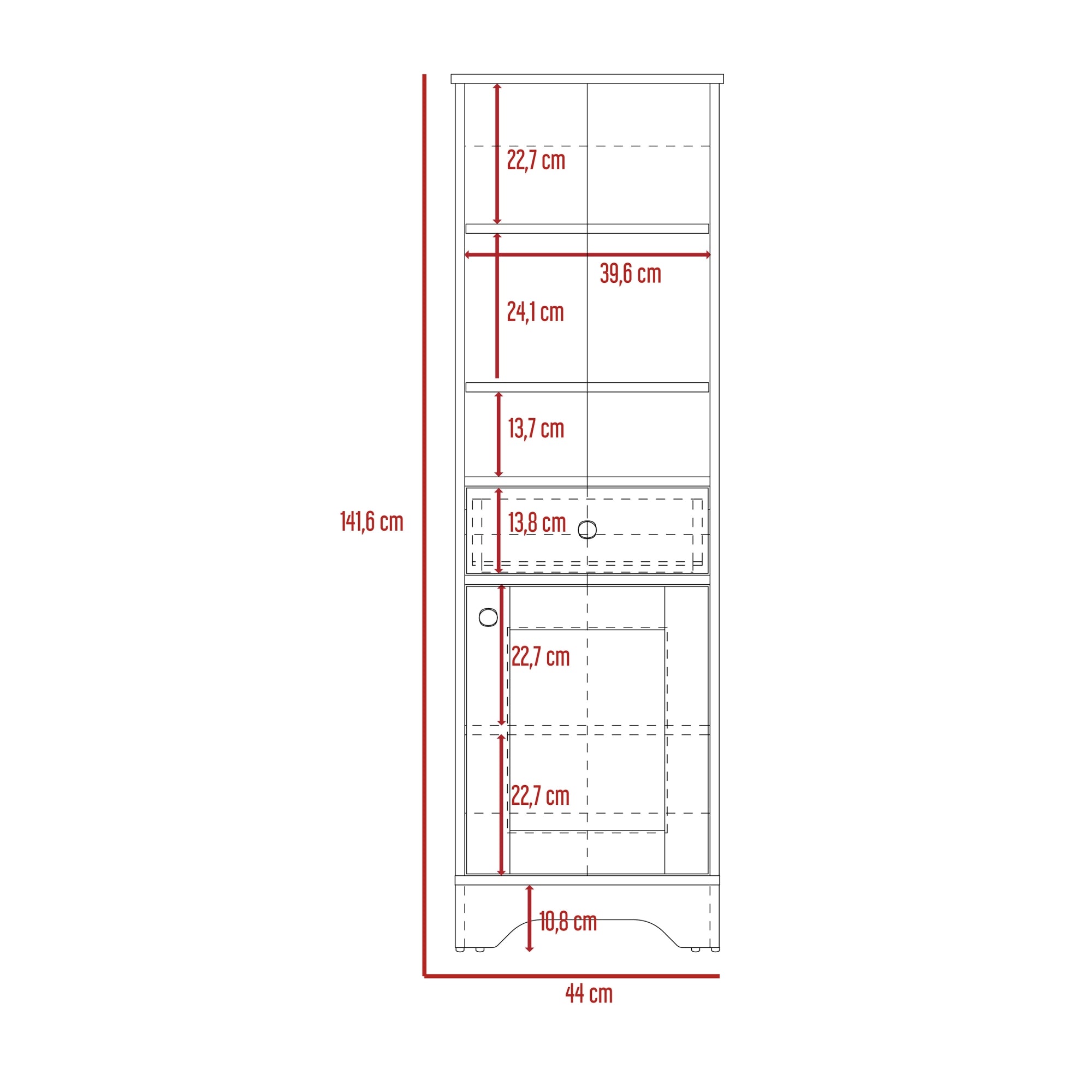 ESTANTE ORGANZADOR BAÑO 1 PUERTA 1 CAJON FM-005C CAFÉ CLARO Y BLANCO - 7