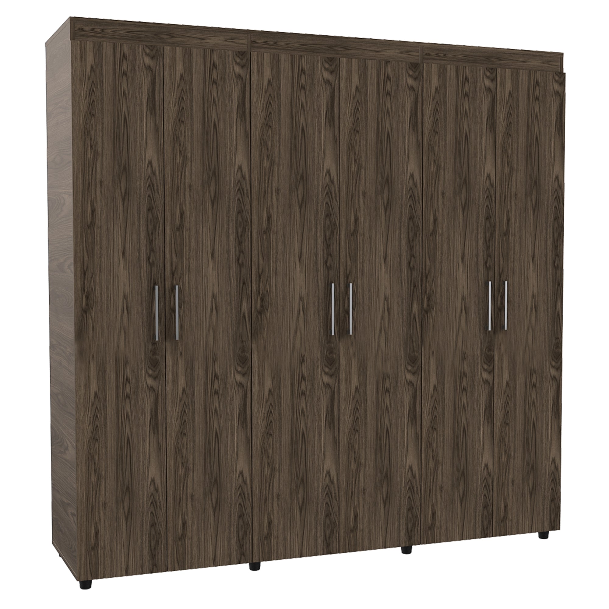 CLOSET 6 PUERTAS 2 CAJONES FM-012O EN COLOR CAFE OSCURO - 1