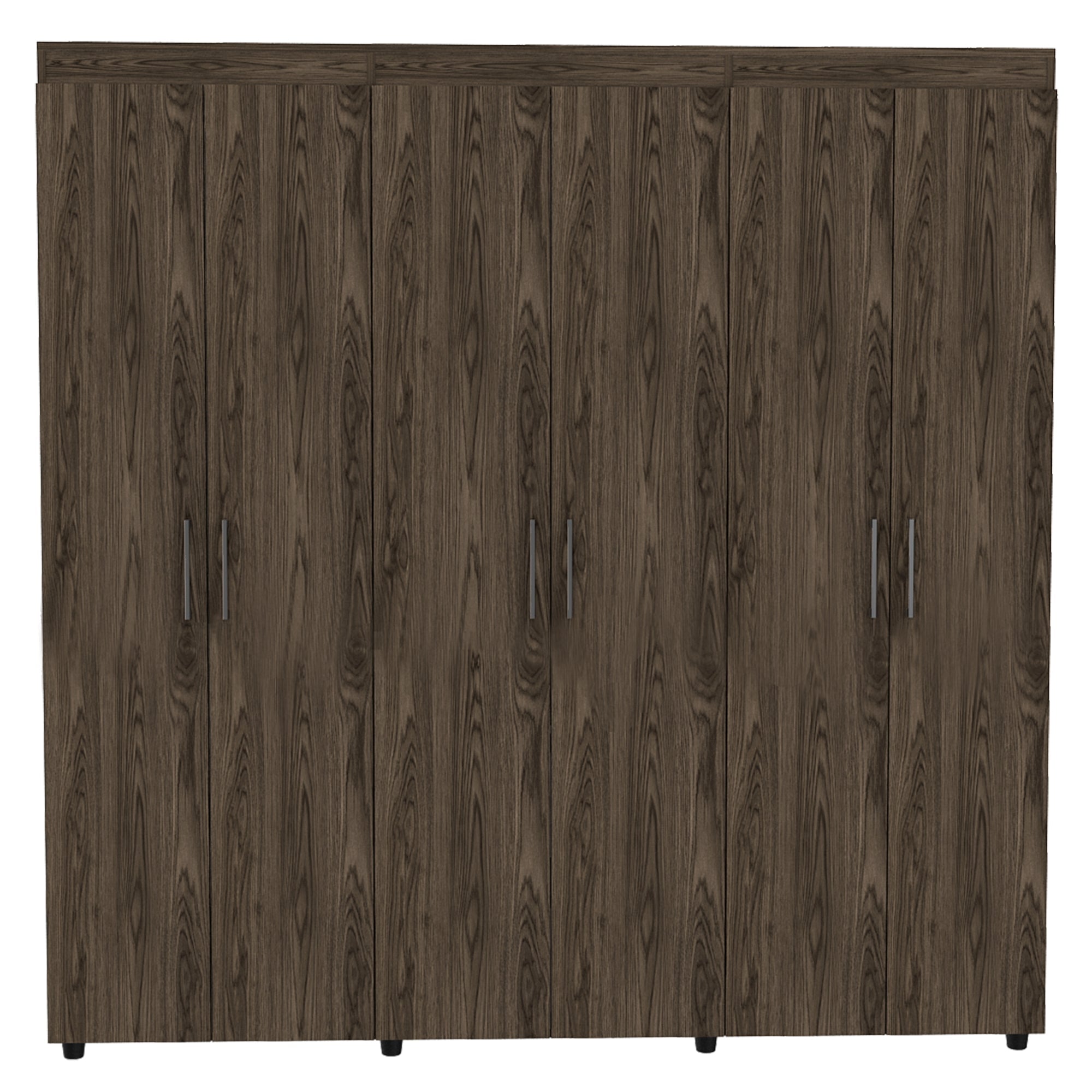 CLOSET 6 PUERTAS 2 CAJONES FM-012O EN COLOR CAFE OSCURO - 2