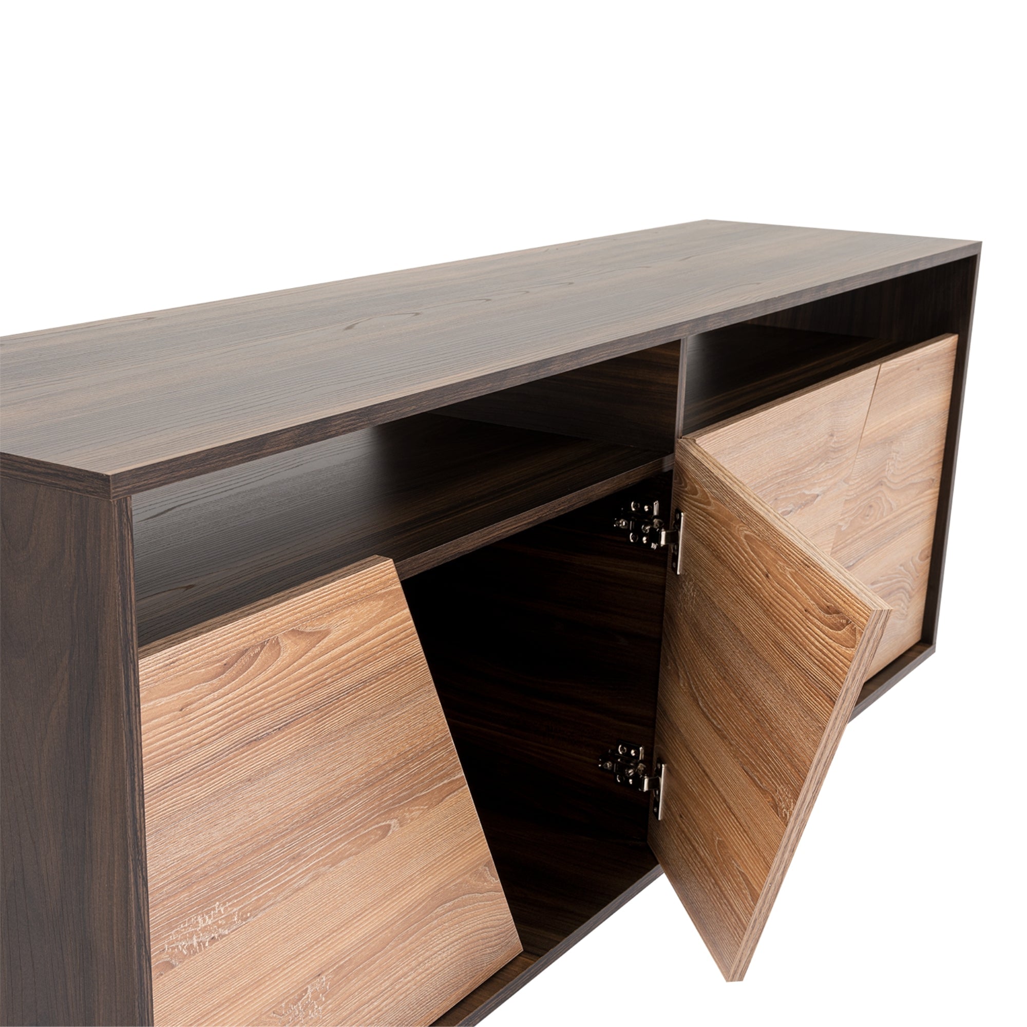 RACK TV 70' 4 PUERTAS FM-010C CAFE CLARO Y CAFÉ OSCURO - 6